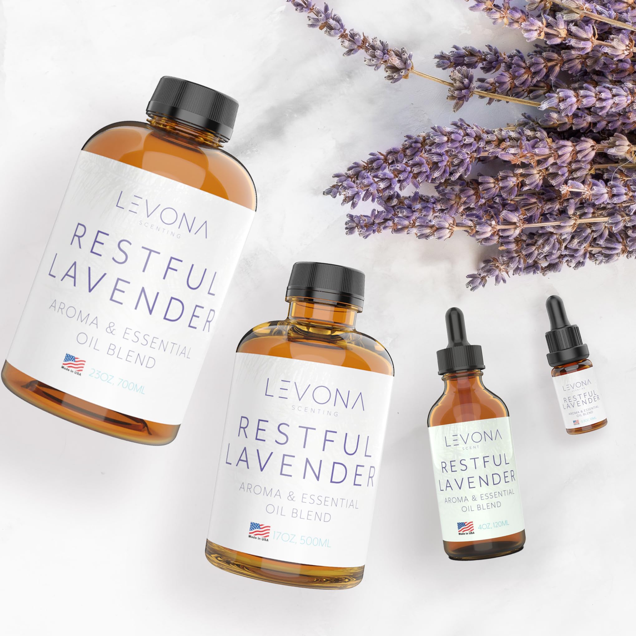 Levona Scents Pure Essential Oils for Diffusers for Home Luxury Scents - Restful Lavender Essential Oil LEVONA SCENTAu supplements