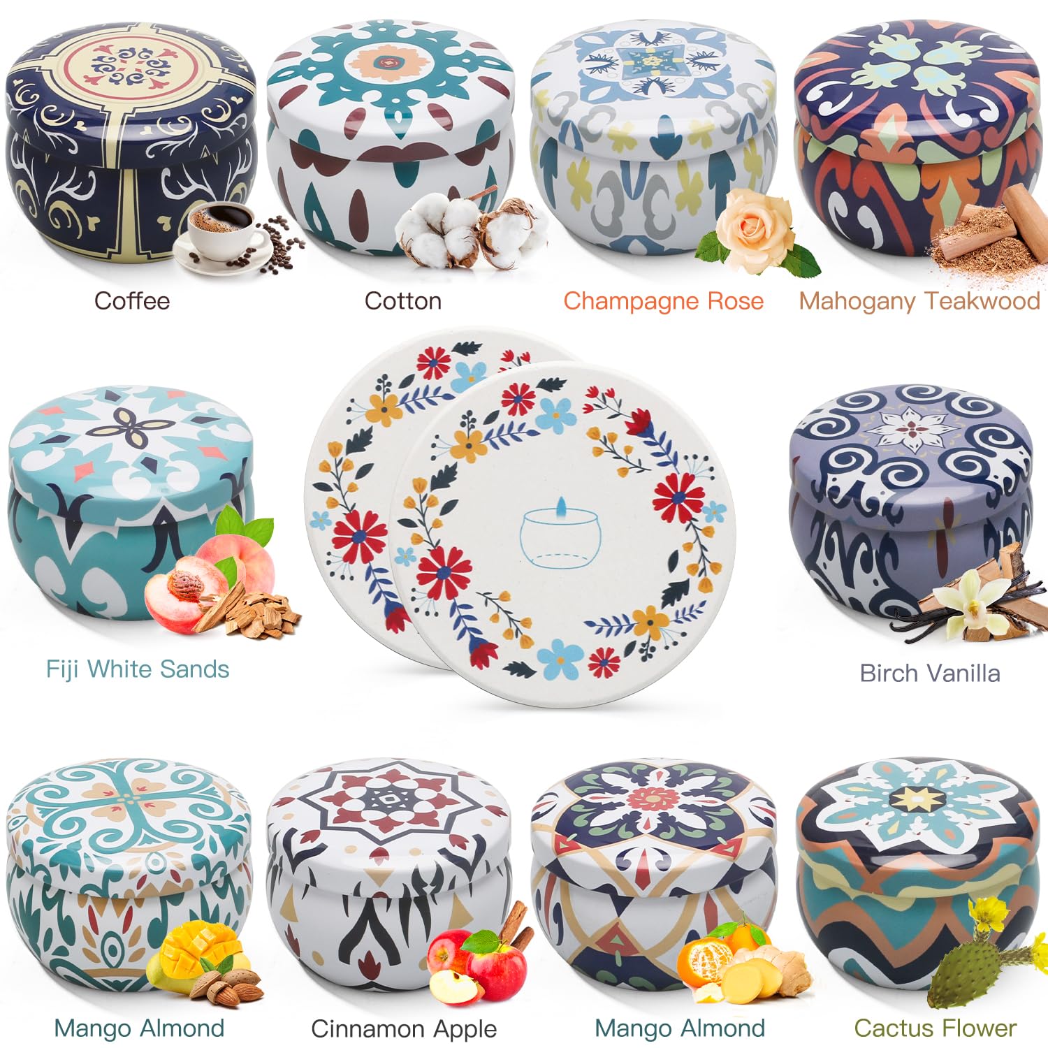 10 Pack Scented Candles Gifts, Aromatherapy Candles for Home Scented with 2 Coasters Yinuo CandleAu supplements