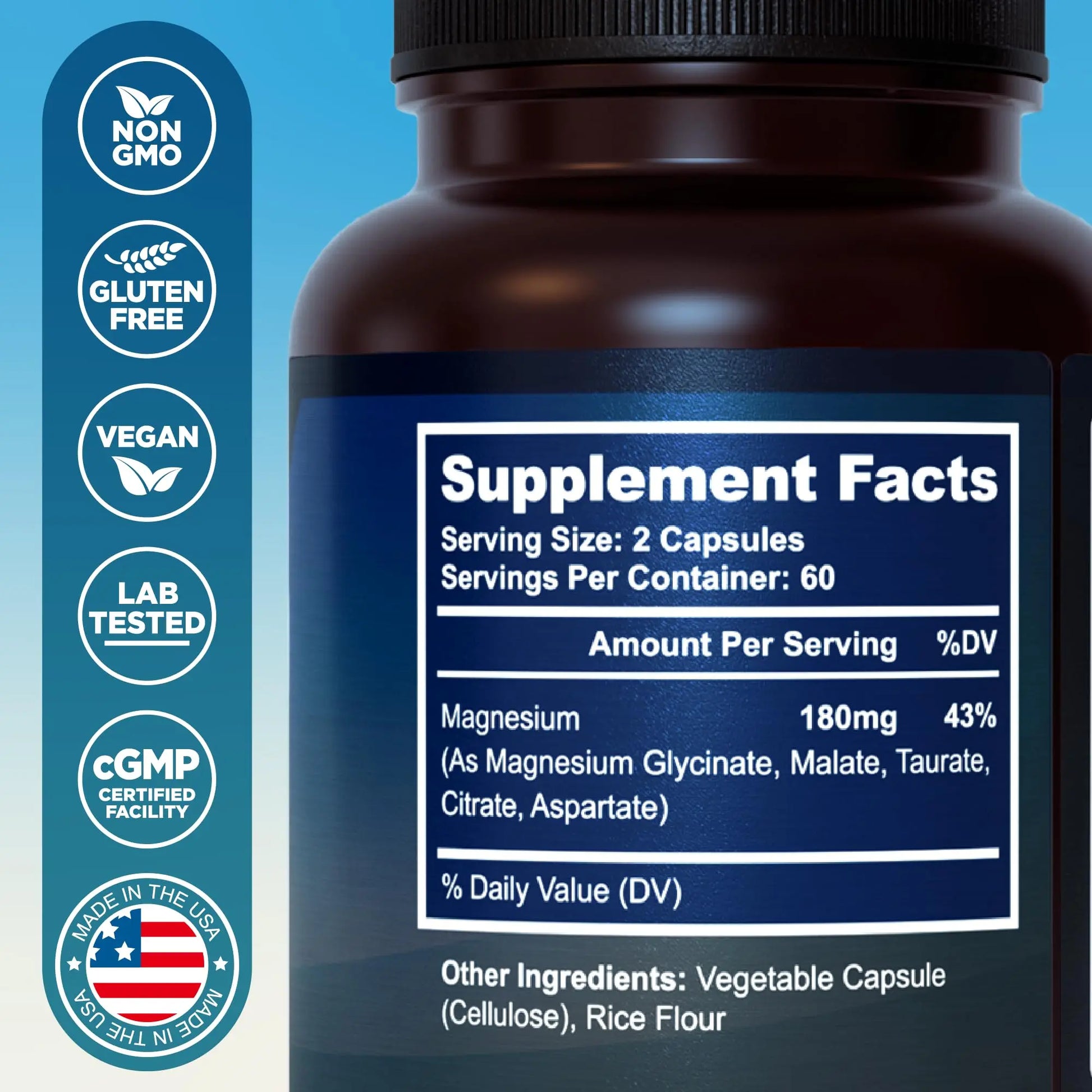 MyoActivo 5-in-1 Magnesium Complex - High Absorption - Chelated Magnesium Glycinate, Malate, Citrate, Taurate, & Aspartate for Nerves, Muscles, Bones | 120 Capsules | Magnesium Supplement MyoActivonz supplements