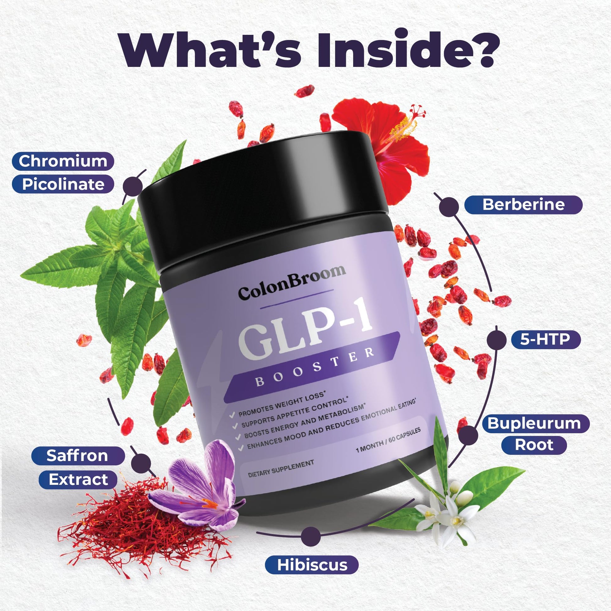 ColonBroom GLP-1 Weight Management Supplement for Women & Men - GLP1 Supports Gut Health, Metabolic Wellness & Appetite Regulation - Vegan, Gluten-Free Diet Capsules | 120 Count ColonBroomAu supplements