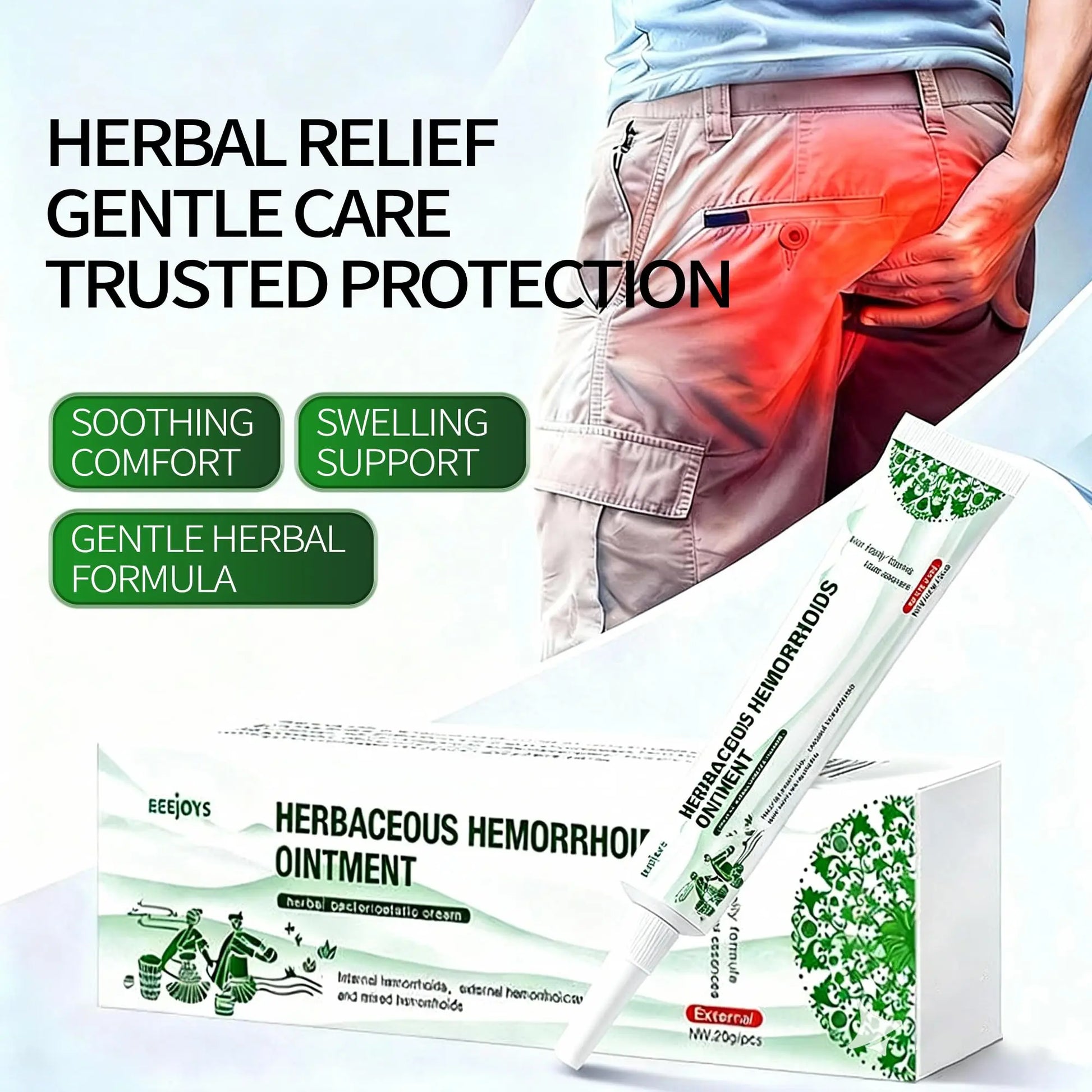 Reejoys Hemorrhoid Cream: Advanced Herbal Hemorrhoids Treatment Cream for Itching and Burning, Shrink & Soothe Hemorrhoids - 1.8 Oz ReejoysAu supplements