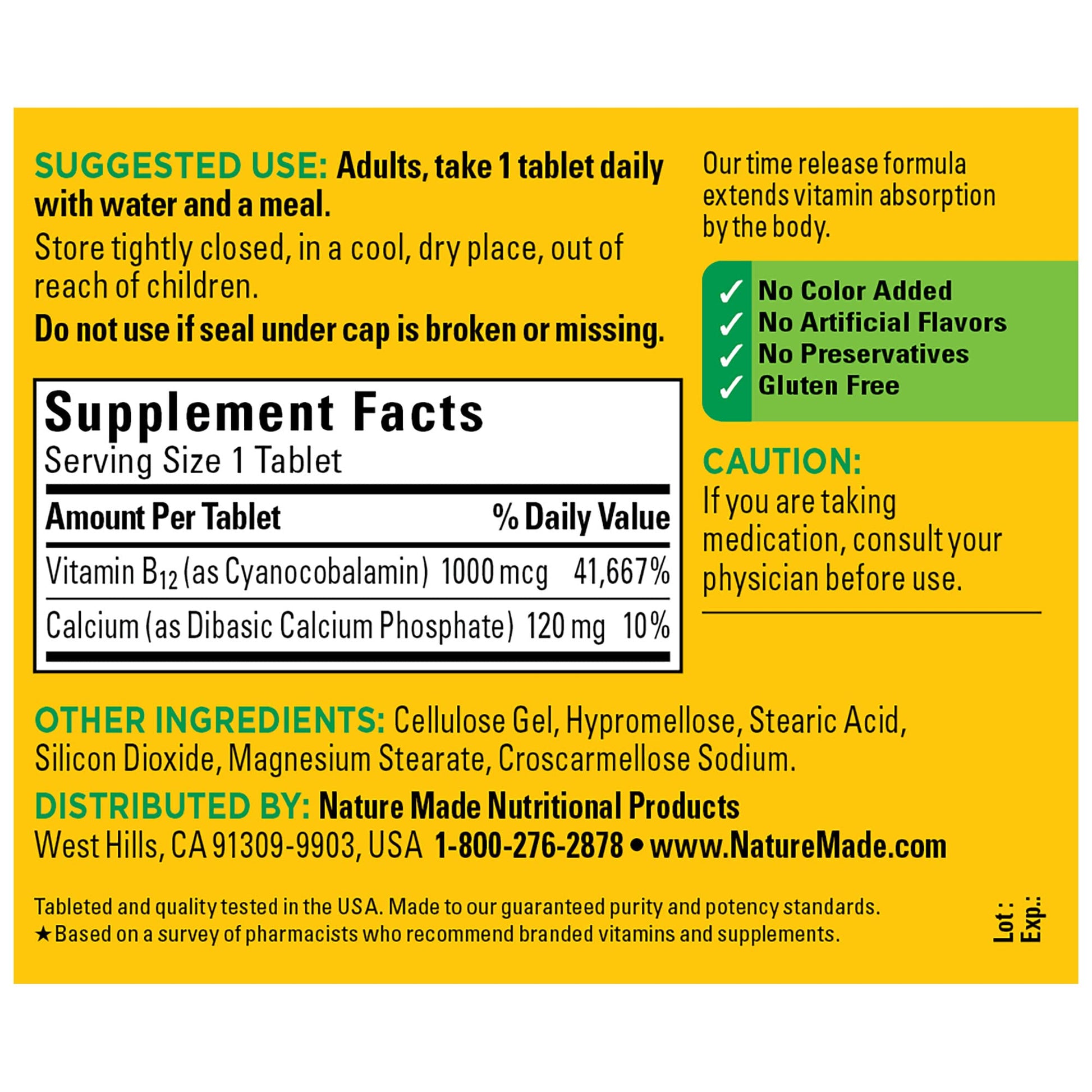 Nature Made Vitamin B12 1000 mcg, Dietary Supplement For Energy Metabolism Support Nature MadeUS supplements