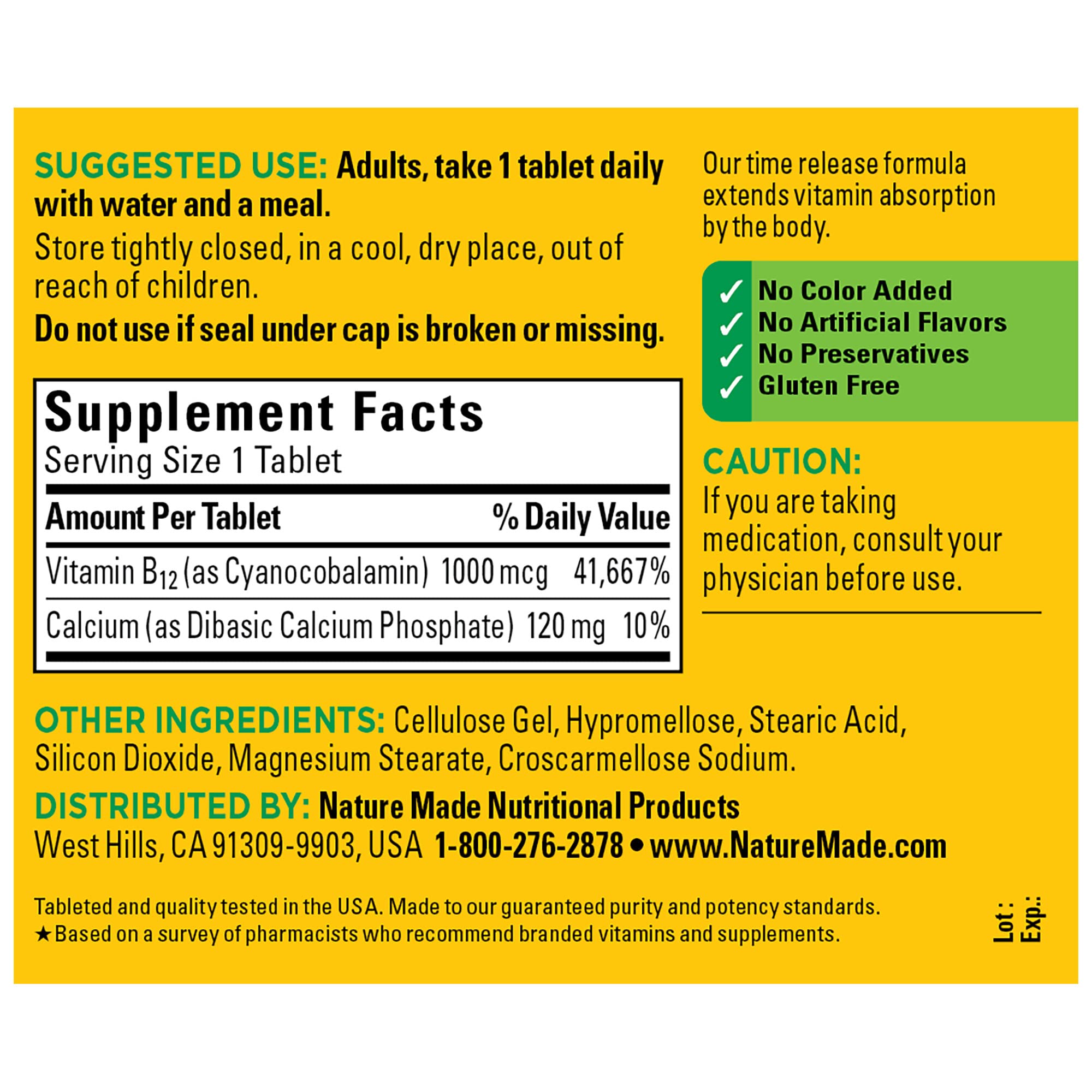 Nature Made Vitamin B12 1000 mcg, Dietary Supplement For Energy Metabolism Support Nature MadeUS supplements