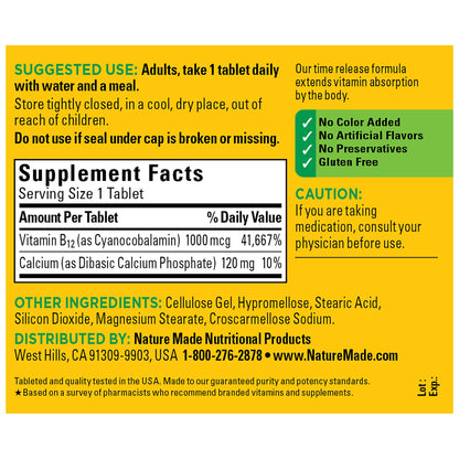 Nature Made Vitamin B12 1000 mcg, Dietary Supplement For Energy Metabolism Support Nature MadeUS supplements