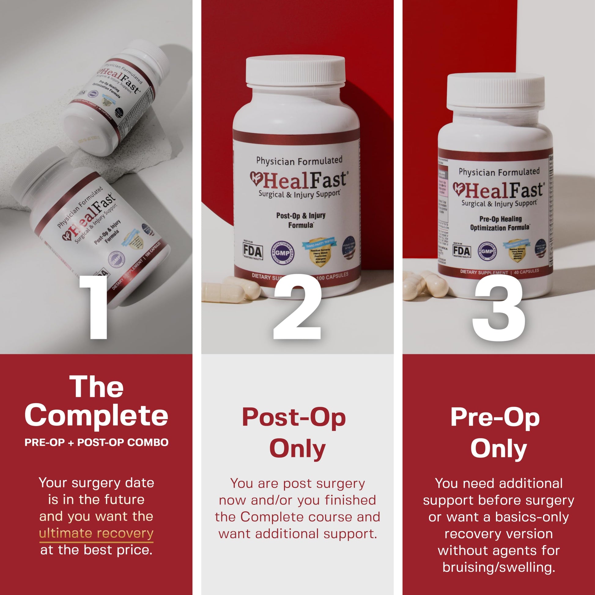 HealFast Surgery & Injury Recovery Supplement (Pre-Op): Quercetin, Probiotics Supplement for Wound, Liposuction, Tummy Tuck, and BBL Post Surgery Supplies HealFastAu supplements