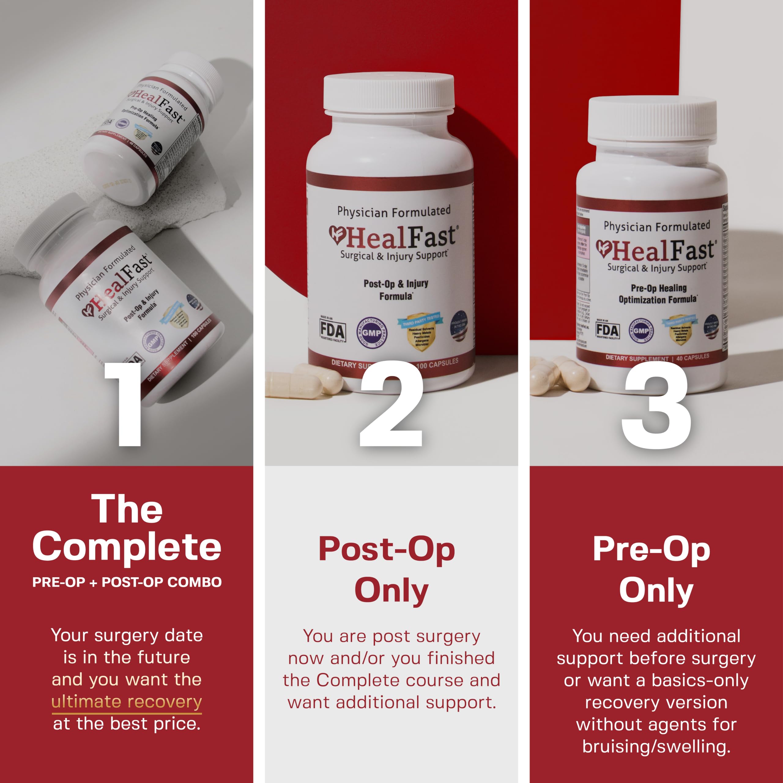 HealFast Surgery & Injury Recovery Supplement (Pre-Op): Quercetin, Probiotics Supplement for Wound, Liposuction, Tummy Tuck, and BBL Post Surgery Supplies HealFastAu supplements