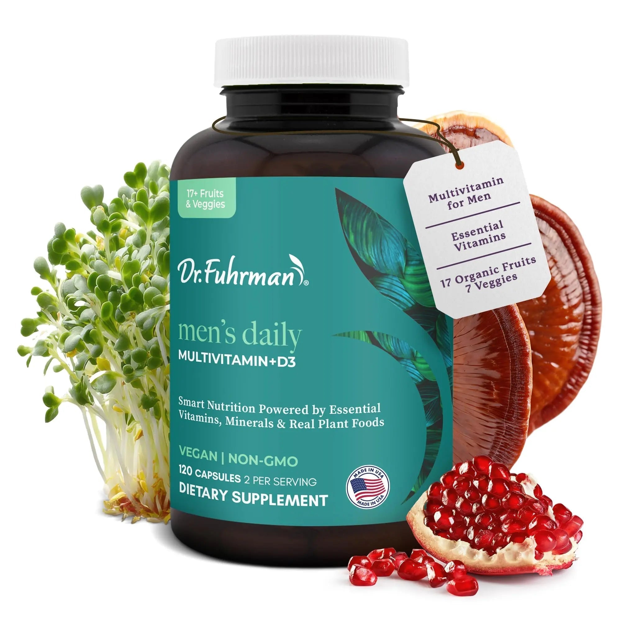 Dr. Fuhrman 2 Month Supply Multivitamin for Men + D3 Vitamin for Immune Support | Vegan Formula Womens Multivitamin with B12 & Zinc | Dr. FuhrmanAu supplements