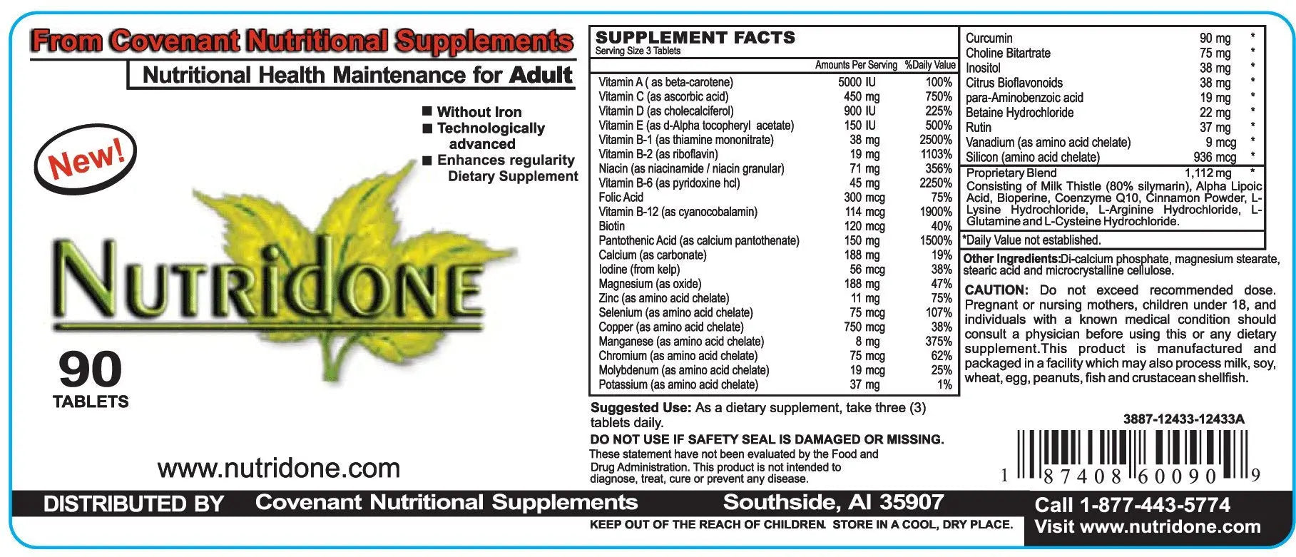 Nutridone is a Powerful Multivitamin Supplement to Fight Fatigue, Promote Regularity, Support Mood, Promote Healthy Immune Function Covenant Nutritional SupplementsAu supplements
