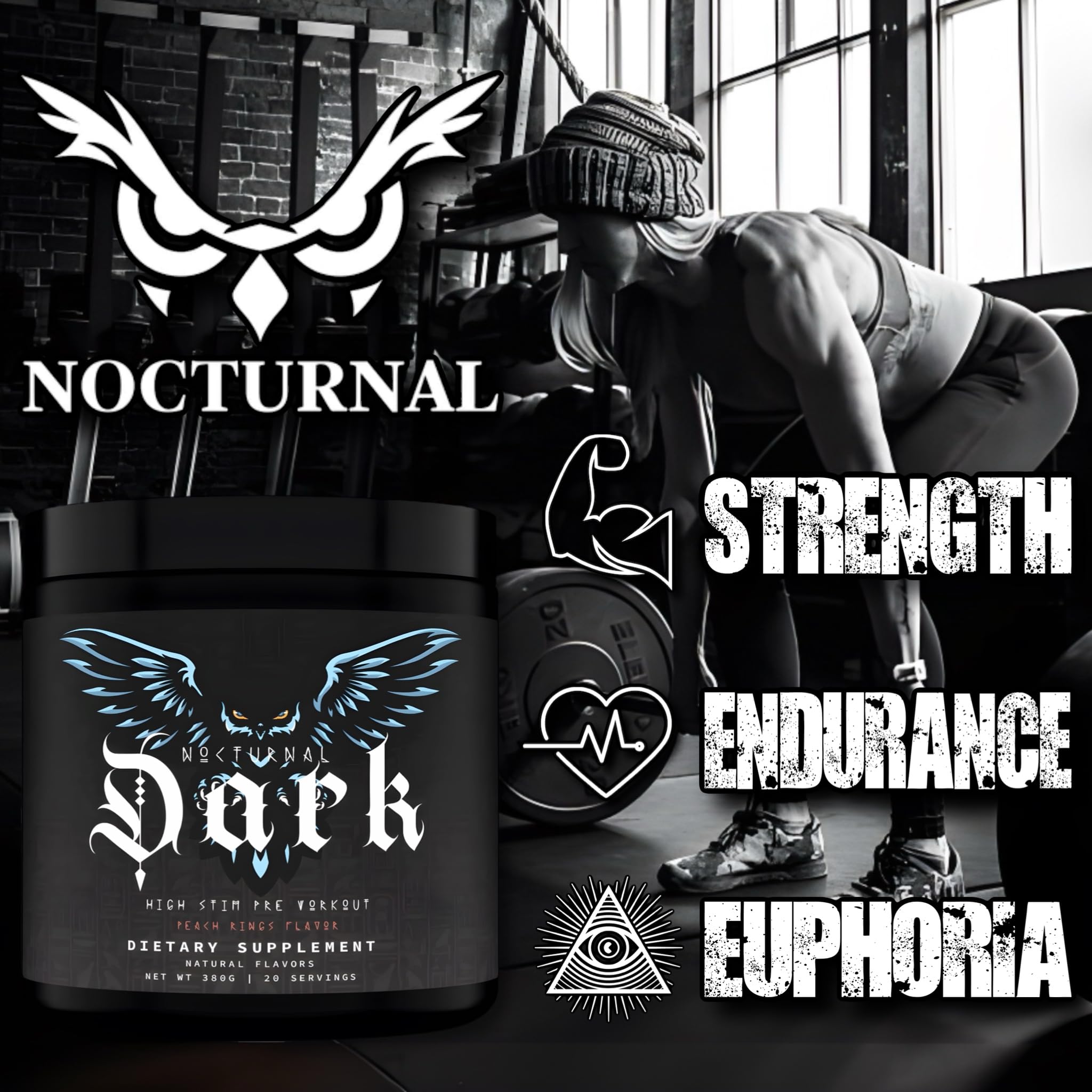 Nocturnal Labz Dark High Stim Pre Workout Powder | Potent Pre-workout Formula for Men NocturnalAu supplements