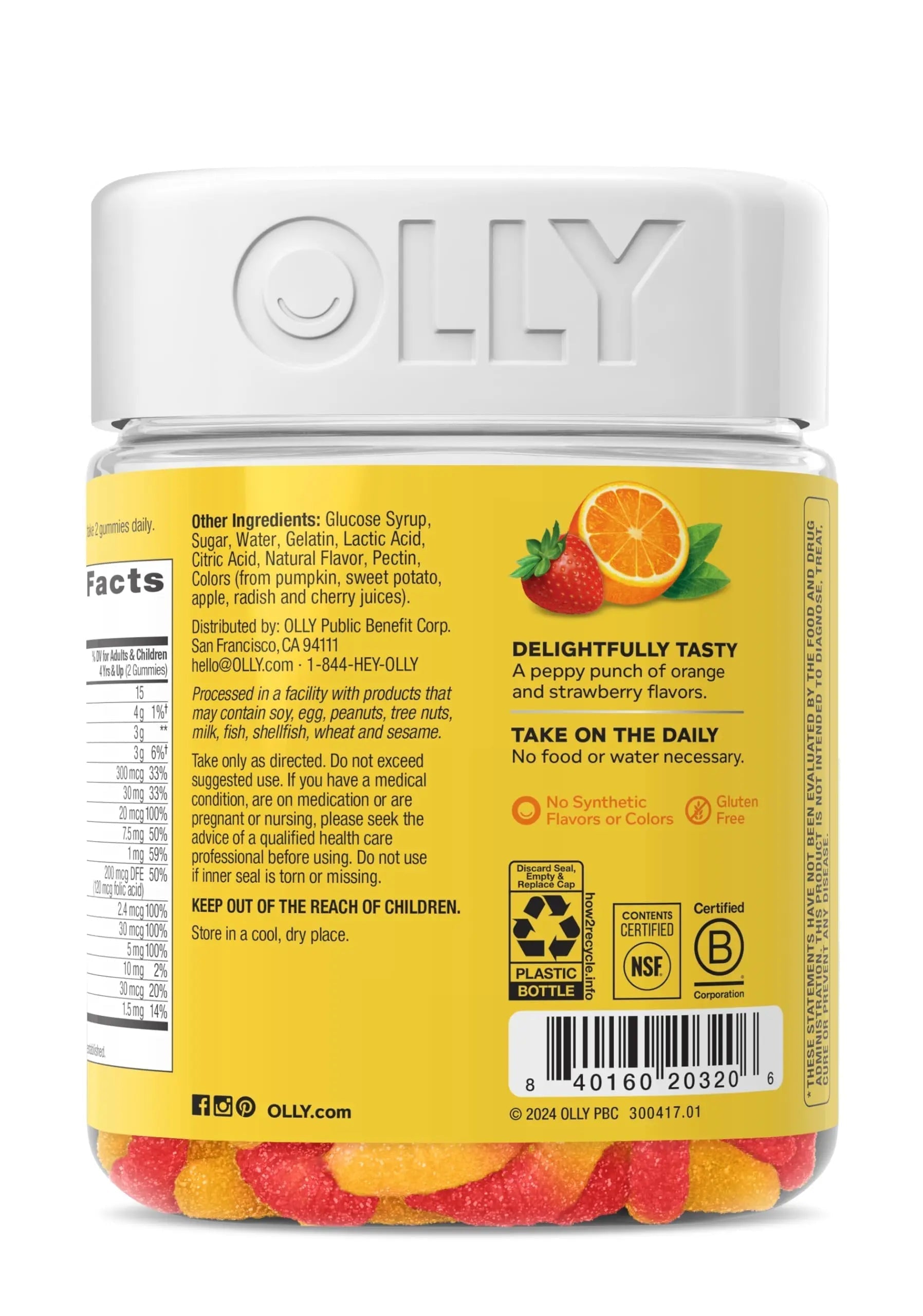 OLLY Kids Multivitamin Gummy Worms, Overall Health and Immune Support, Vitamins and Minerals A, C, D, E, Bs and Zinc OLLYAu supplements