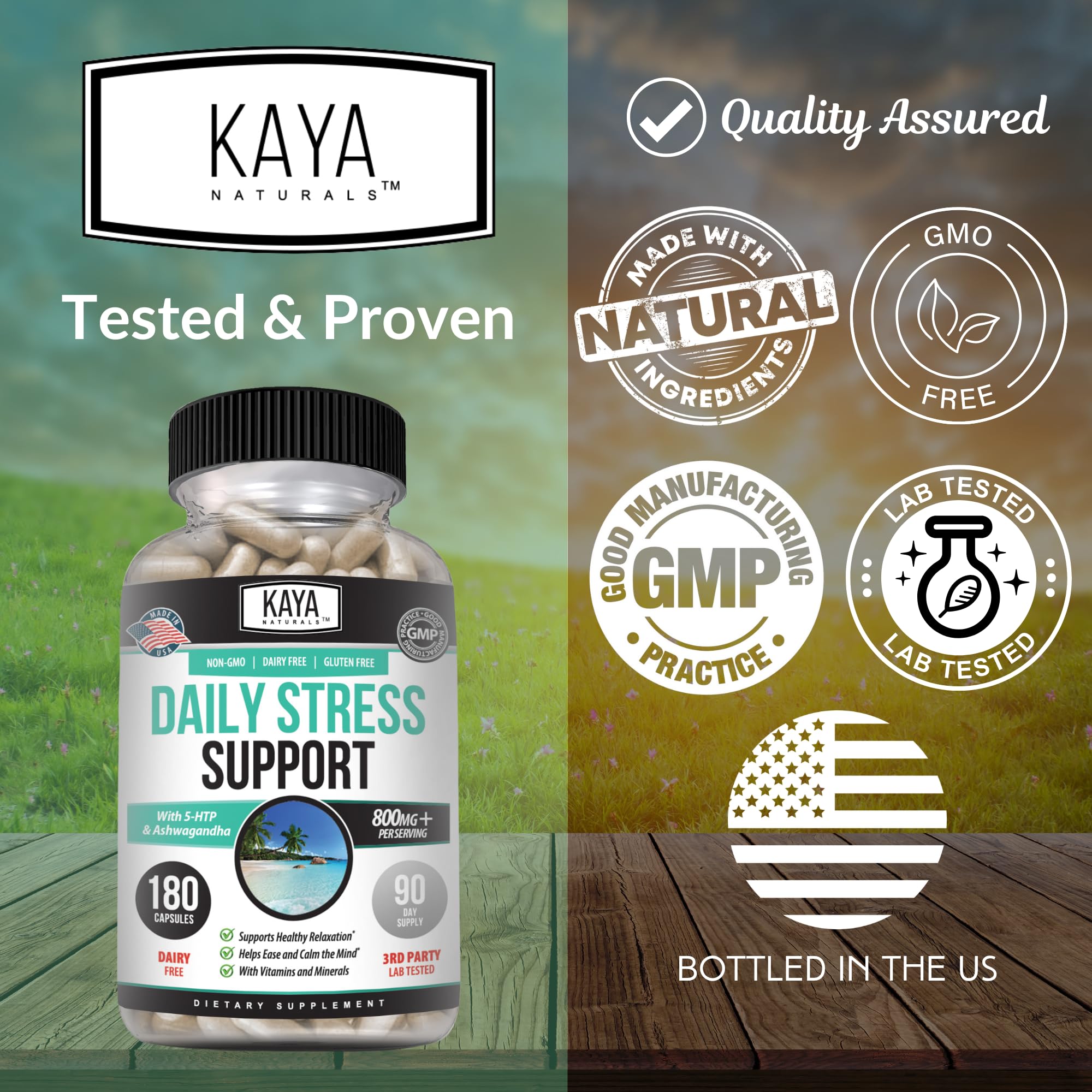 Kaya Naturals - Natural Herbal Support Vitamin Supplement are Designed to Help You find Balance and Relaxation in Your Daily Routine - Vitamin Supplement - 180 Capsules Kaya NaturalsAu supplements