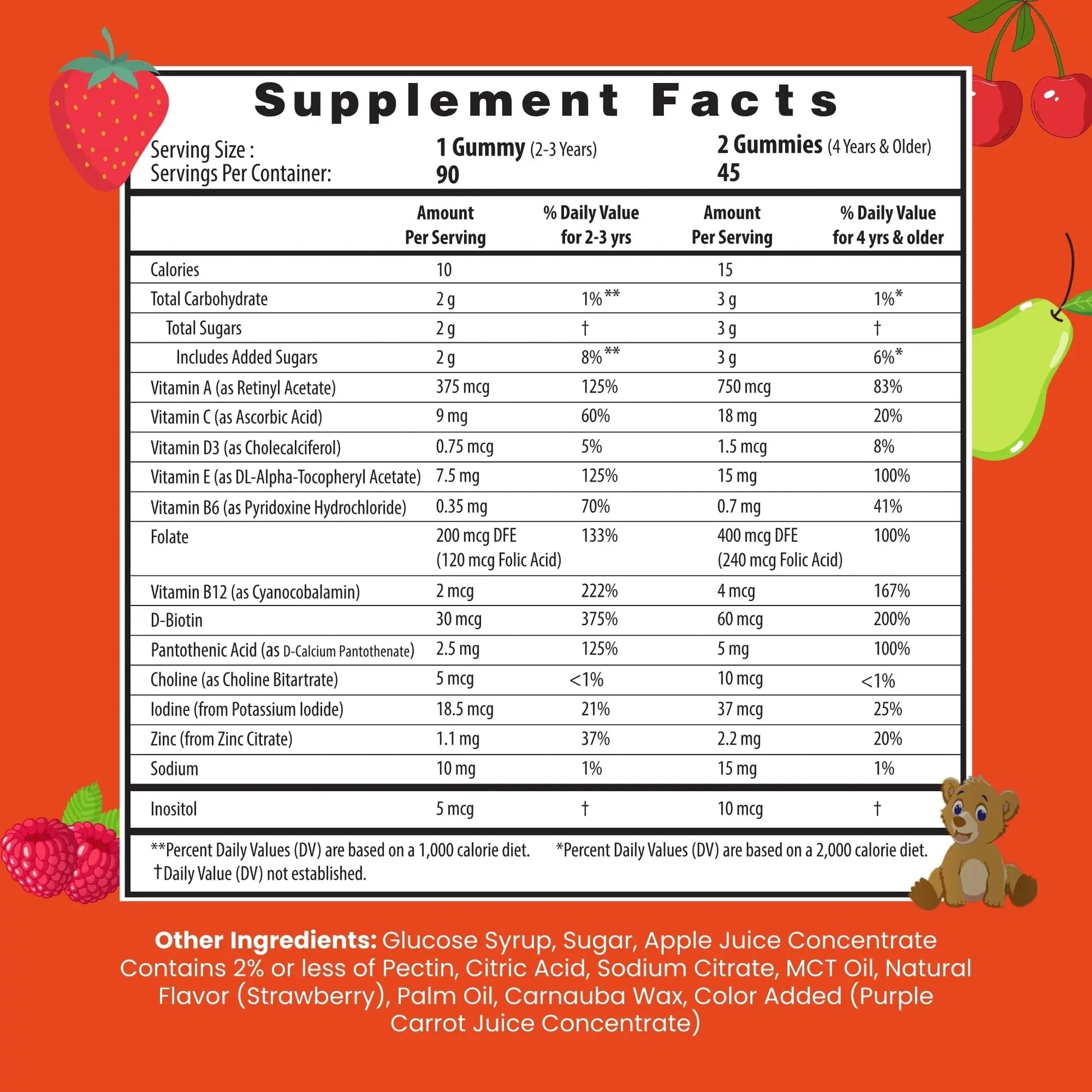 HERBION Naturals Multivitamin Gummies for Kids, Immune Support with Vitamin C, D3, B12, A, E & Zinc, Strawberry Flavor HERBIONAu supplements