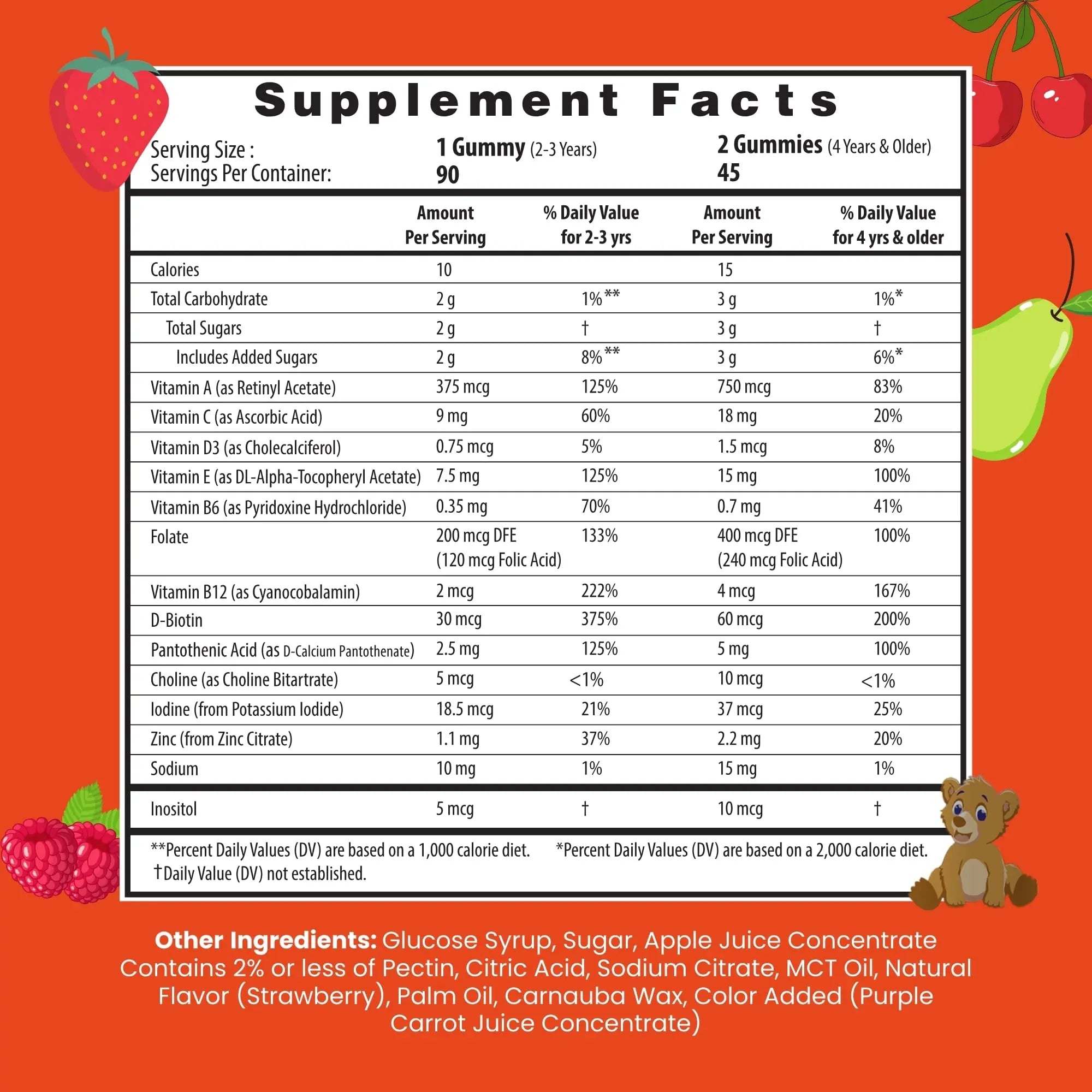 HERBION Naturals Multivitamin Gummies for Kids, Immune Support with Vitamin C, D3, B12, A, E & Zinc, Strawberry Flavor HERBIONAu supplements