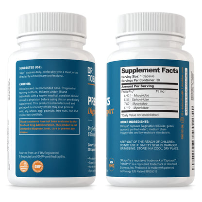 Dr. Tobias Prebiotics, Supports Digestion & Gut Health, Feed Good Probiotic Bacteria, Boost Gut Immune Function, Vegan & Non-GMO Gut Health Supplements for Men and Women Dr. TobiasUS supplements
