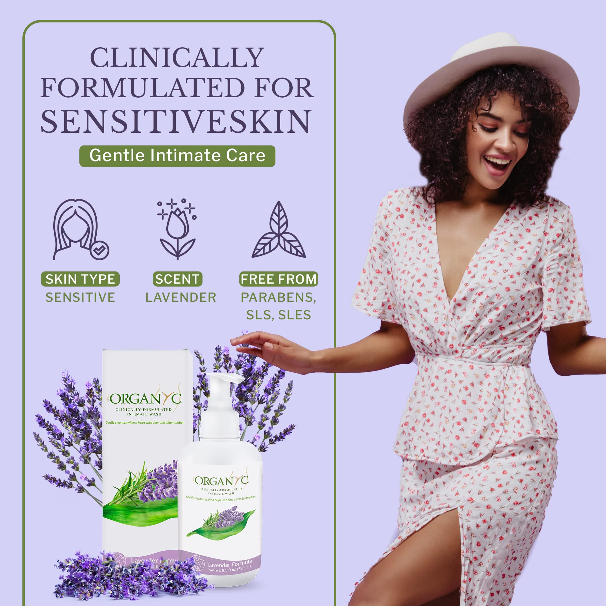 Organic Intimate Wash with Lavender Essential Oils & Flower Extracts, Gentle Cleansing Feminine OrganycAu supplements