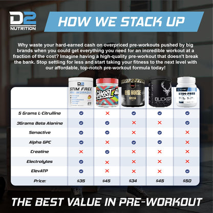 Precium Nutrition Stim Free Pre Workout - Best Non Caffeine Powder No Amazing Power Precium NutritionUS supplements