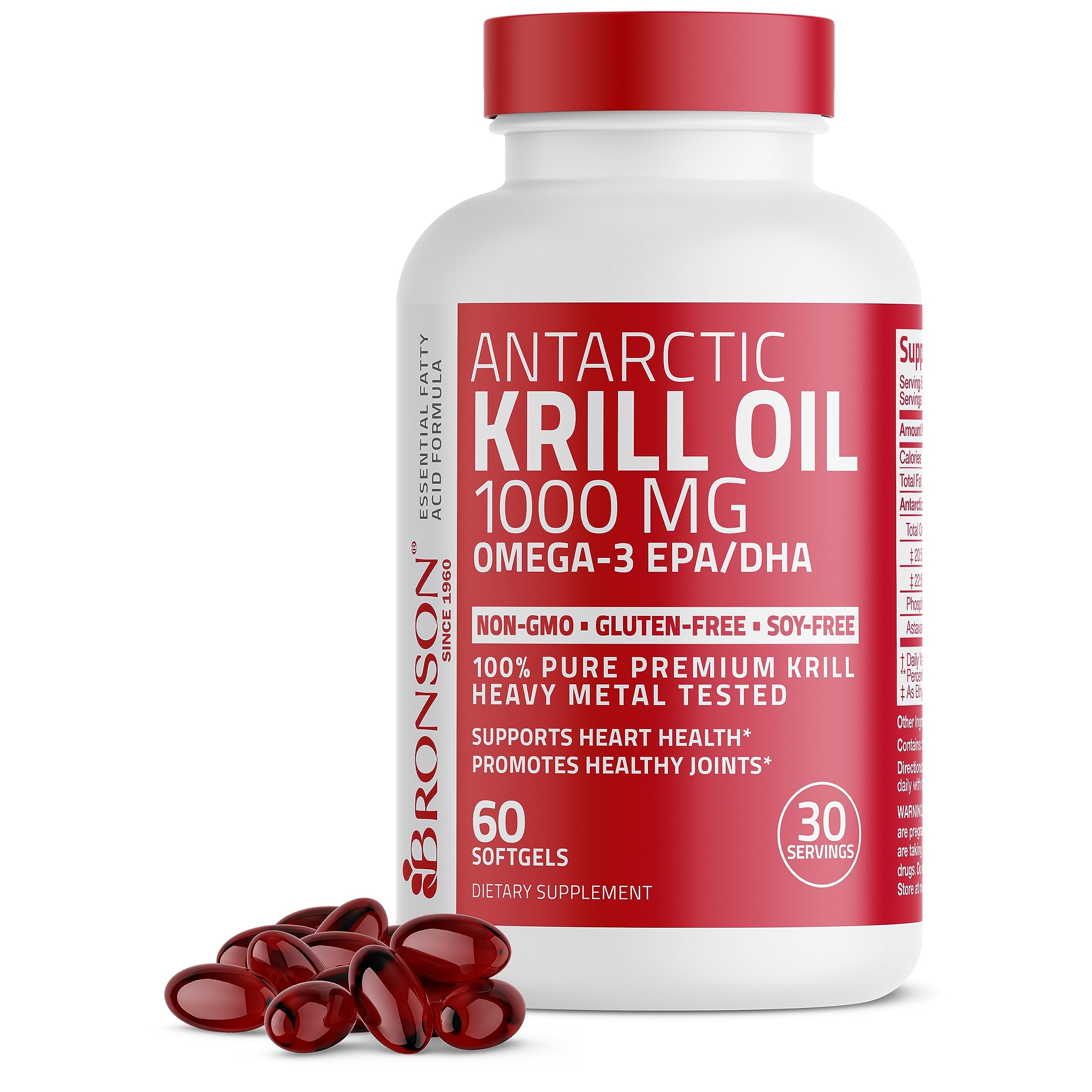 Bronson Antarctic Krill Oil 1000 mg with Omega-3s EPA, DHA, Astaxanthin BronsonUS supplements