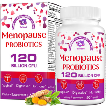 Menopause Supplements for Women, 120 Billion CFU Menopause Probiotics for Women, All-Natural Probiotic for Hot Flashes Menopause, Night Sweats, Mood Swings, Gut and Hormone - 60 Herbal Capsules ZwlloodAu supplements