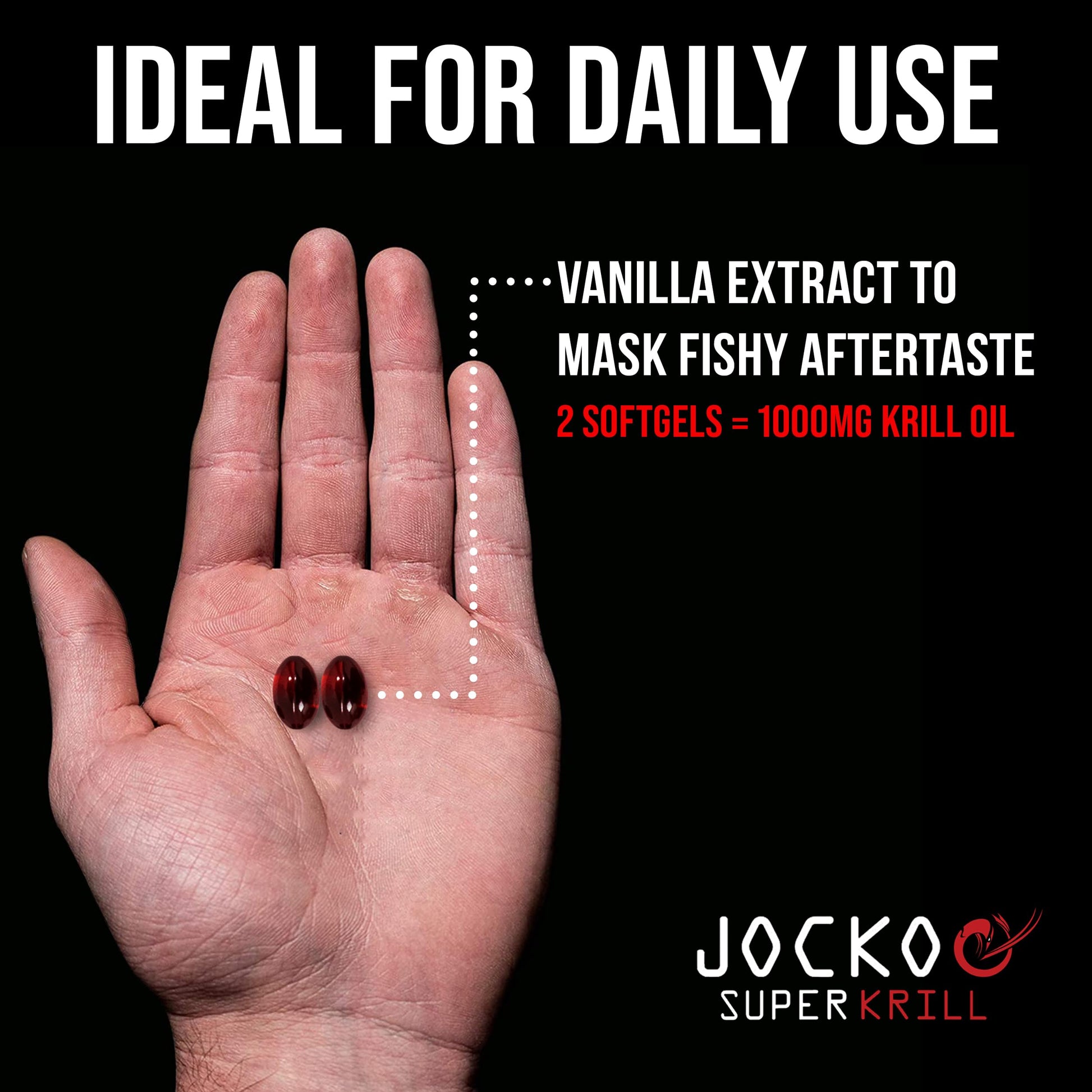 Jocko Fuel Antarctic Krill Oil Omega 3 Fatty Acid Supplements DHA & EPA - 1000mg Softgels - Supports Joints, Mobility & Mental Function (60 Softgels) Jocko FuelAu supplements