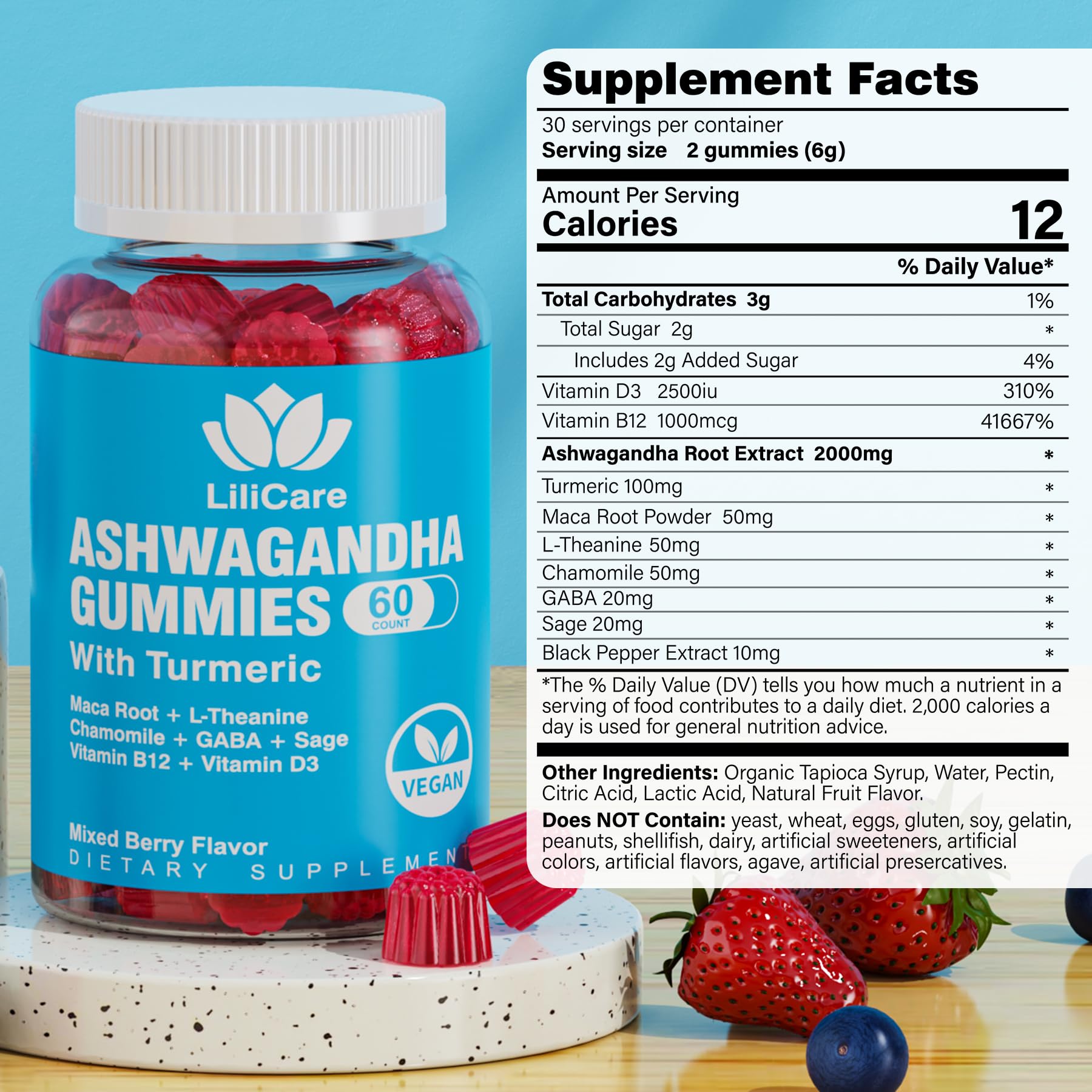 EnvyDeal 2 Pack Ashwagandha Gummies for Immune Support, 2000mg Organic Ashwa EnvyDealAu supplements