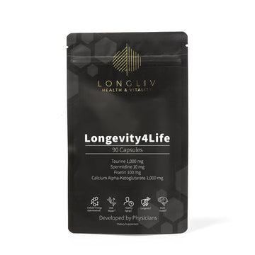 Longevity4Life - Ultimate Cellular Health Supplement - Fisetin, Taurine, Calcium Alpha-Ketoglutarate, and Spermidine Capsules for Longevity and Vitality - Made in USA - Physician Formulated LongLiv Health and VitalityAu supplements