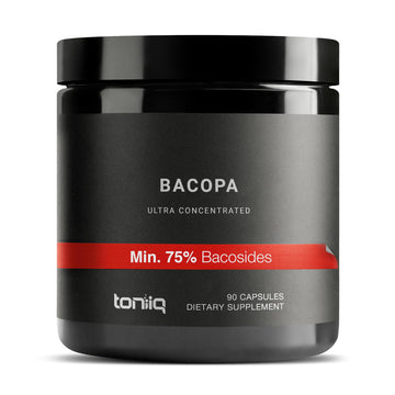 Toniiq Bacopa - Ultra High Potency 45:1 Extract with 75% Bacosides - Highly Concentrated - Third-Party Lab Tested - 90 Capsules ToniiqAu supplements