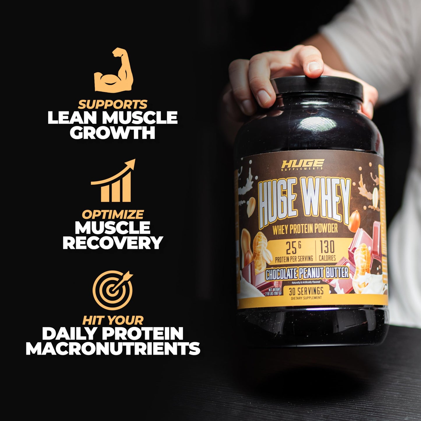 Huge Supplements Whey Protein Concentrate Powder - 25g Protein Per Serving Huge SupplementsUS supplements