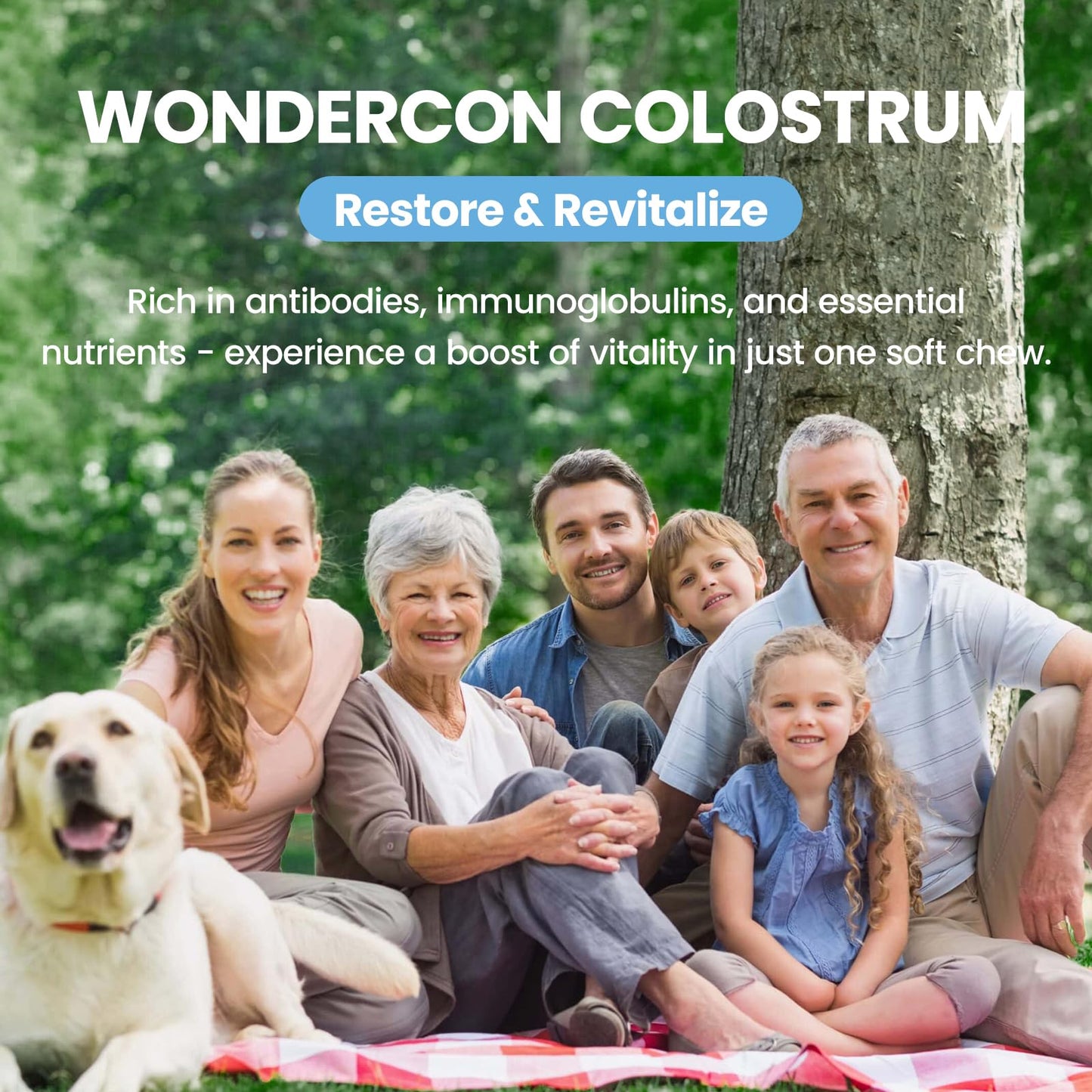 Colostrum Soft Chew Supplement (3000mg + 40% IgG), Concentrated Bovine Colostrum SEPT YANUS supplements
