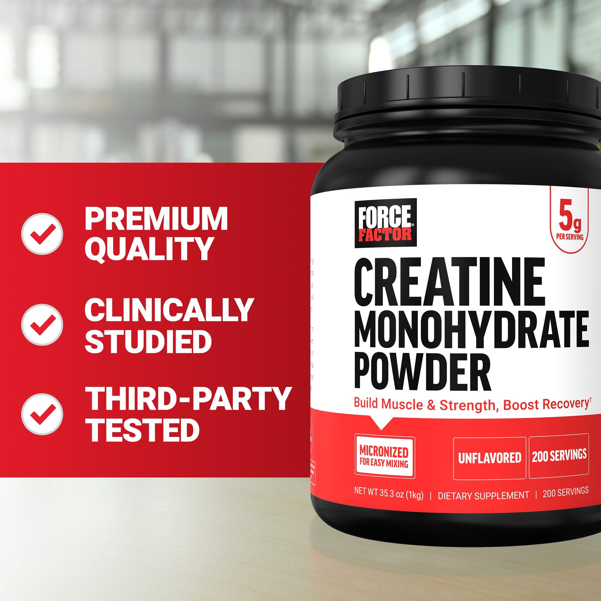 Force Factor Creatine Monohydrate Powder, 5g Micronized Dose to Support Muscle Growth, Strength, Recovery, Cognitive Health & Memory, Unflavored, 200 Servings Force FactorAu supplements