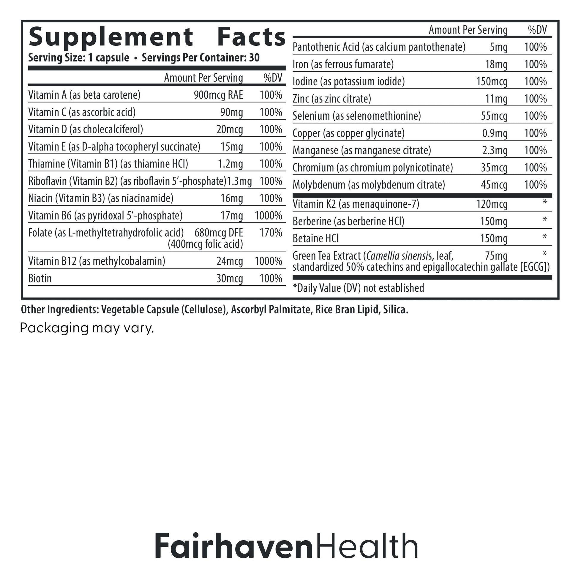 Fairhaven Health Menopause Multivitamin Essentials | Hormone Free Menopause Supplements for Women | Methylated Multivitamin for Women 50 and Over | Non-GMO | Perimenopause Supplements | 30 Capsules Fairhaven HealthAu supplements