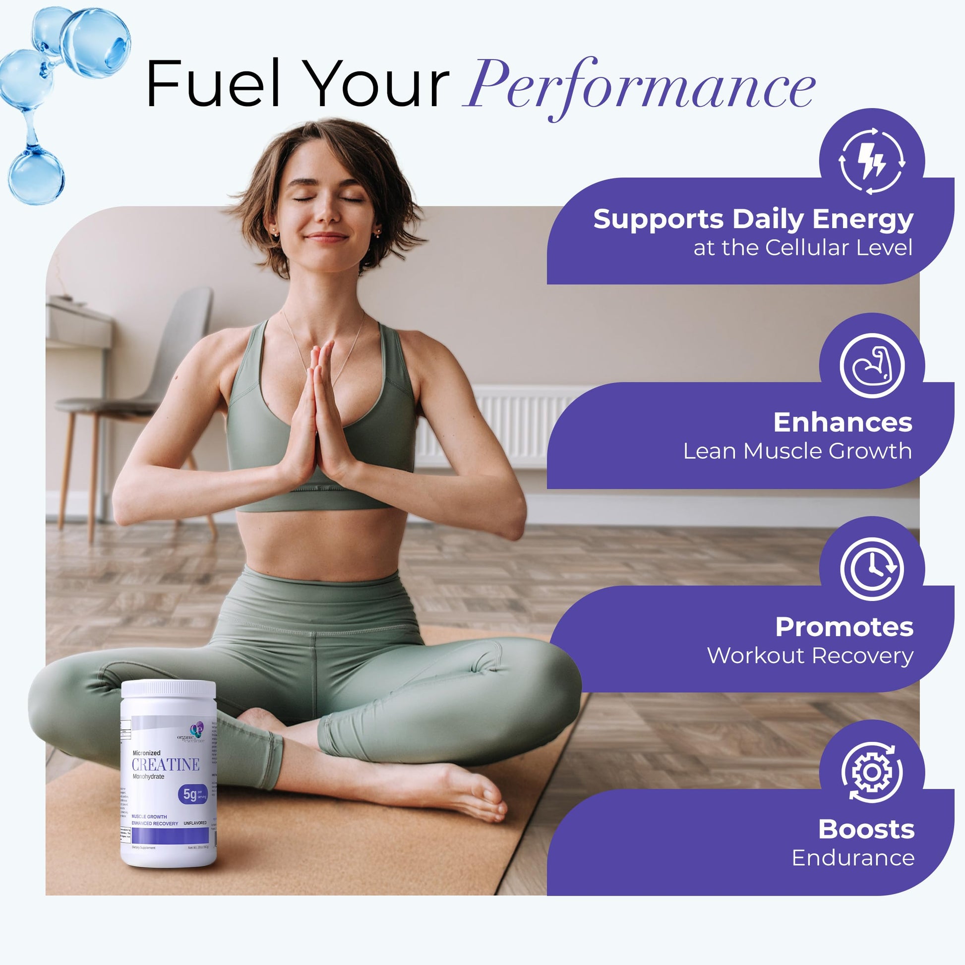 Organic Excellence Creatine Monohydrate – Micronized Creatine Powder for Muscle Growth, Strength & Recovery – Unflavored, 115 Servings Organic ExcellenceAu supplements