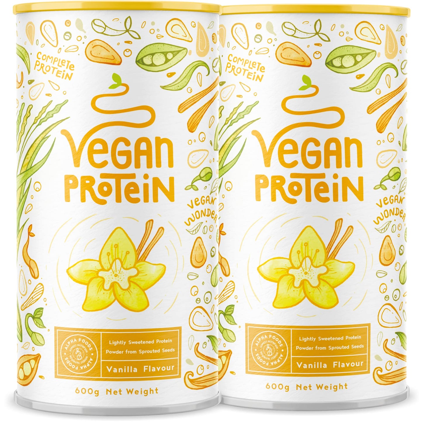 Vegan Protein Powder Vanilla - 1.2kg(80 servings) - 100% Plant Based Protein Powders Alpha FoodsUS supplements