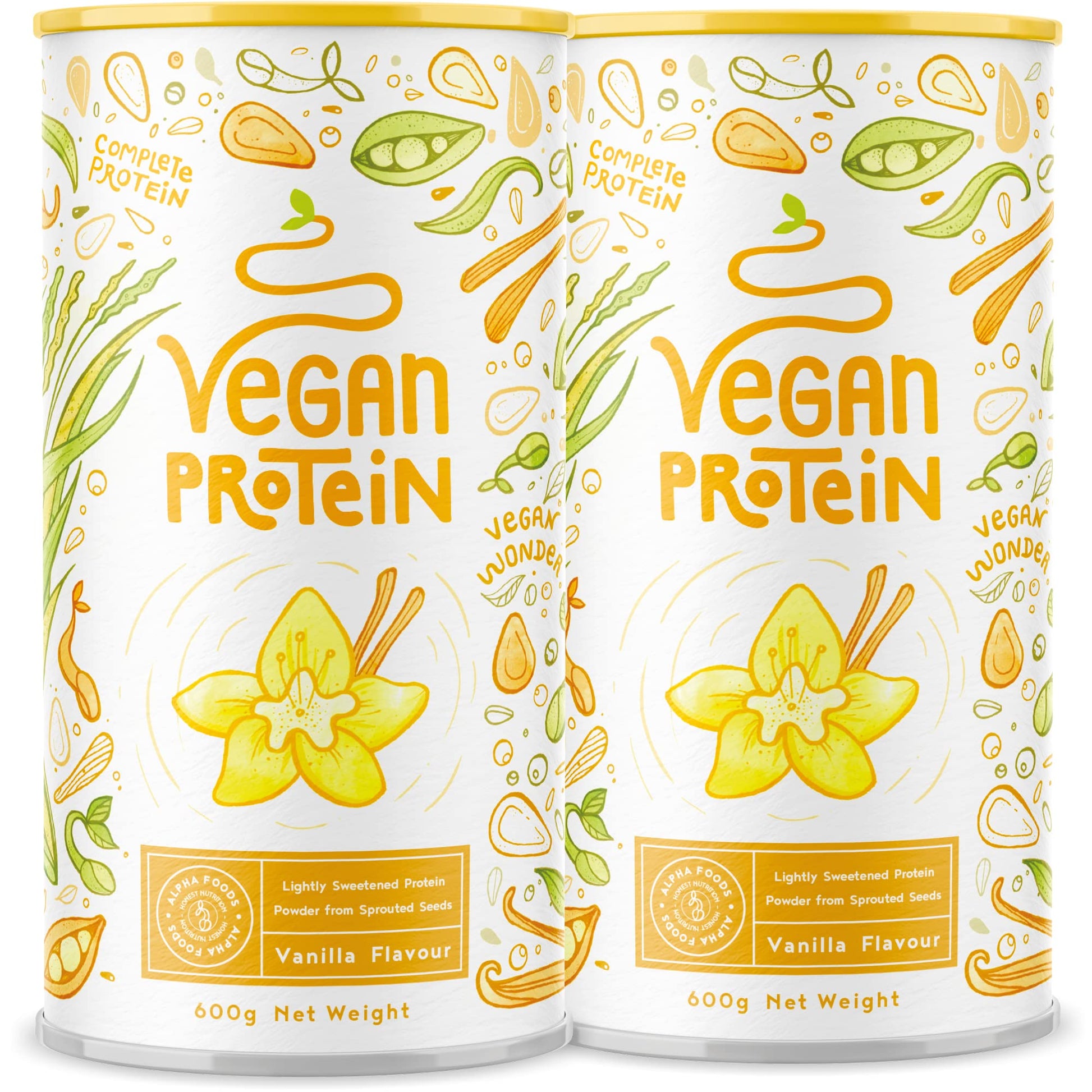 Vegan Protein Powder Vanilla - 1.2kg(80 servings) - 100% Plant Based Protein Powders Alpha FoodsAu supplements