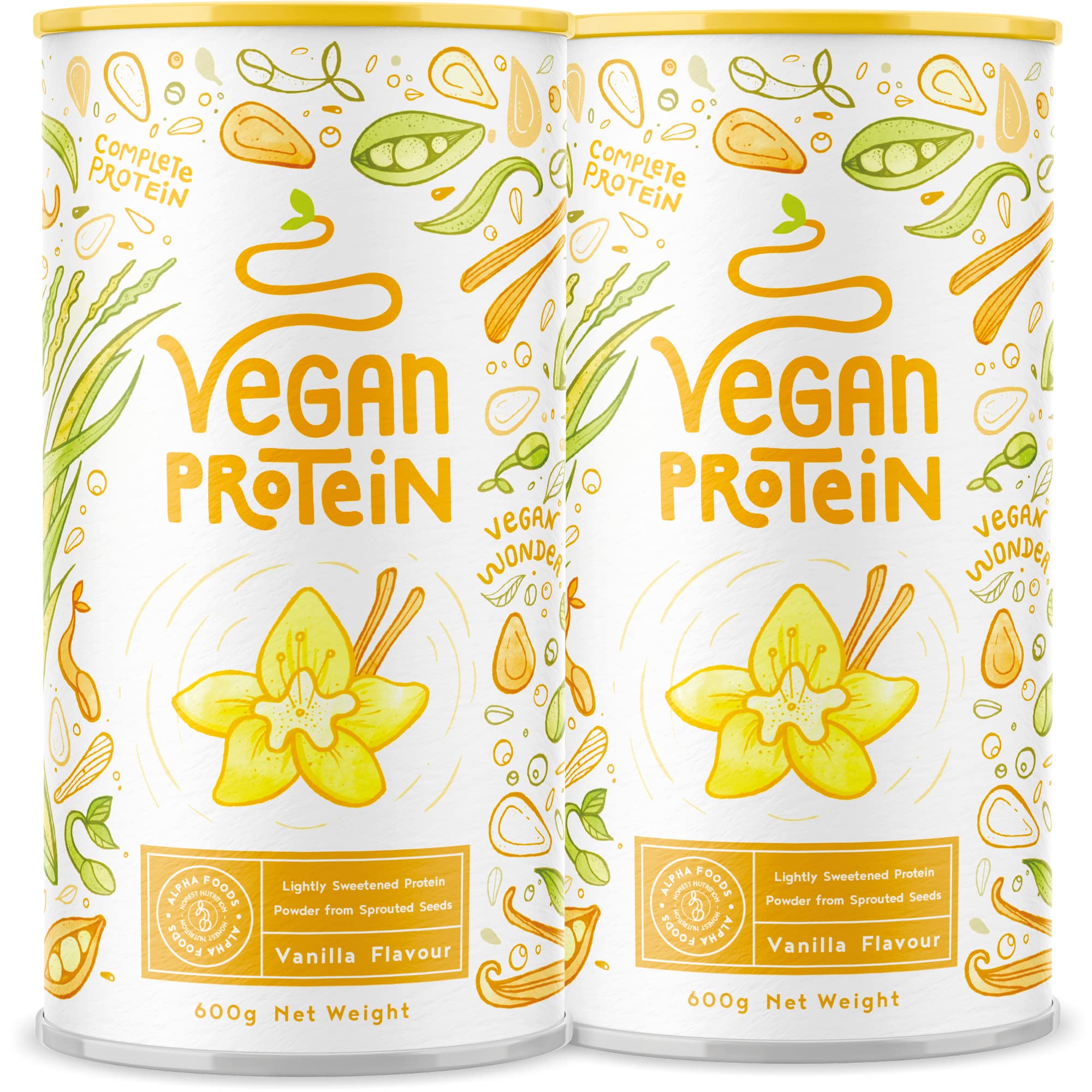 Vegan Protein Powder Vanilla - 1.2kg(80 servings) - 100% Plant Based Protein Powders Alpha FoodsAu supplements
