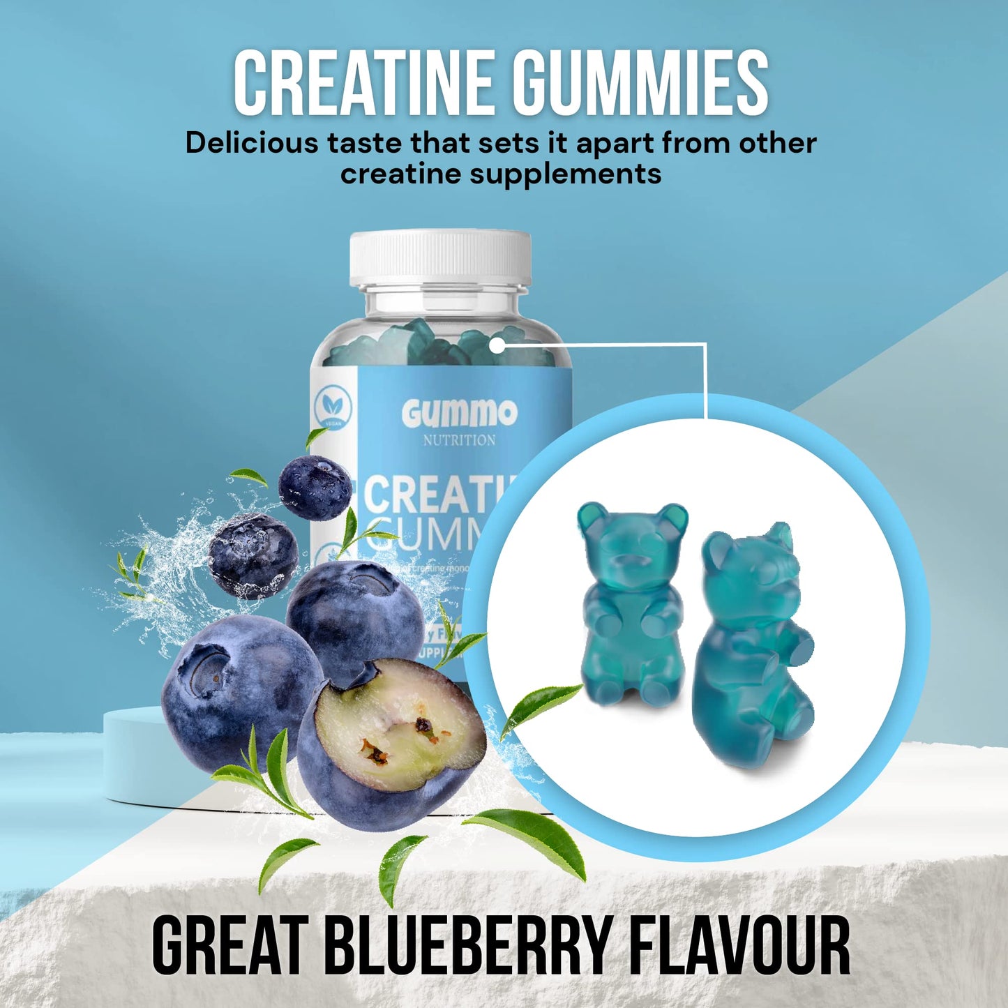 Creatine Monohydrate Gummies 4000mg for Men & Women - 60 Chewable Creatine GUMMO NUTRITIONUS supplements
