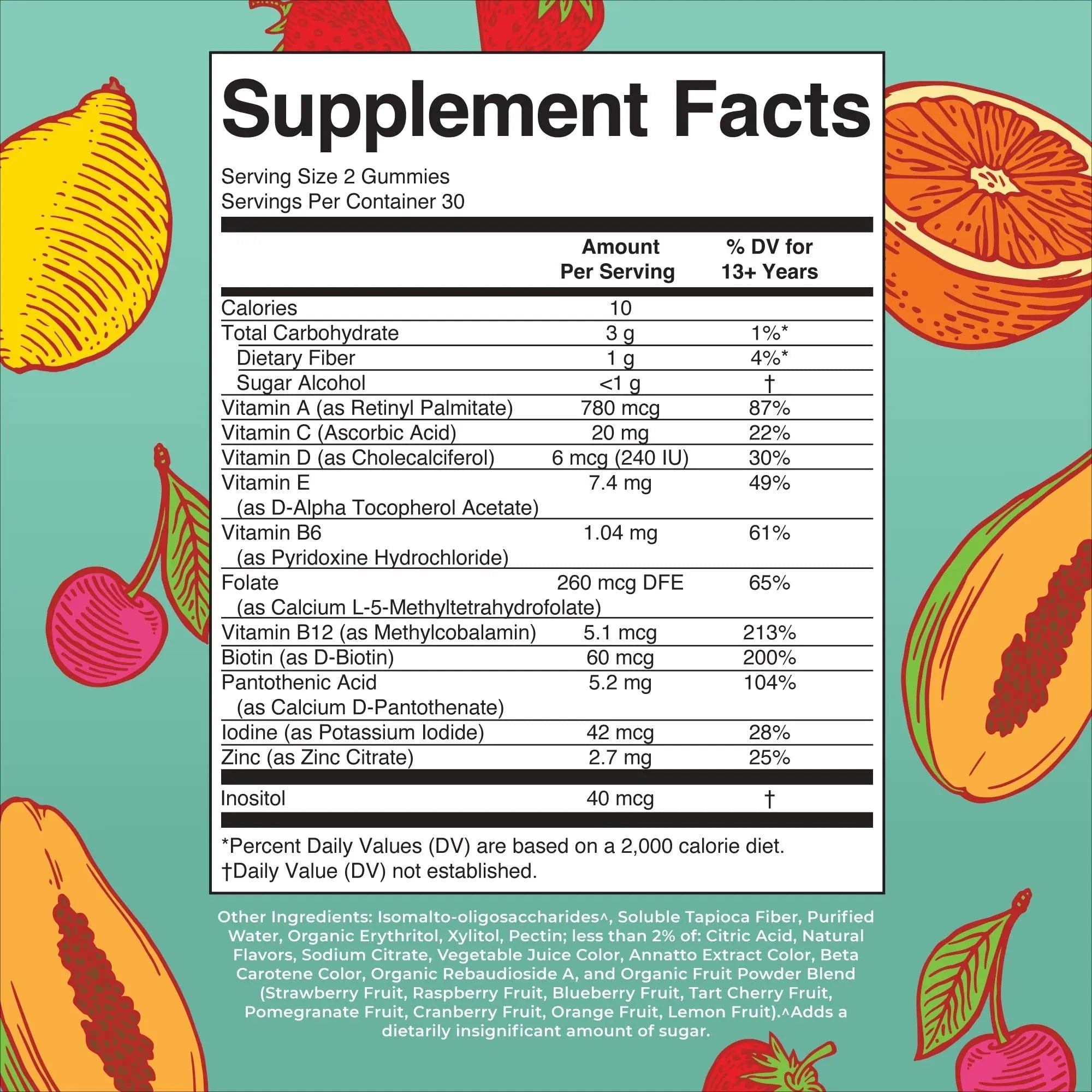 MaryRuth Organics Multivitamin for Teens | Teen Multivitamin Multimineral Gummies with Vitamin B, C, D and E, Biotin, Zinc MaryRuth OrganicsAu supplements