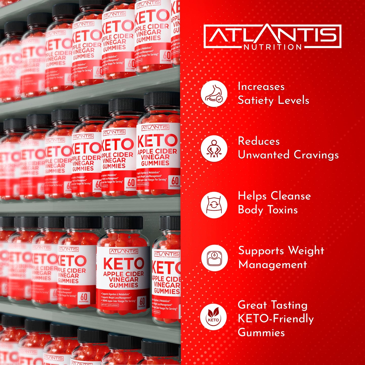 Keto ACV Gummies for Weight Loss - Apple Cider Vinegar Keto ACV Gummies Formulated Atlantis NutritionUS supplements