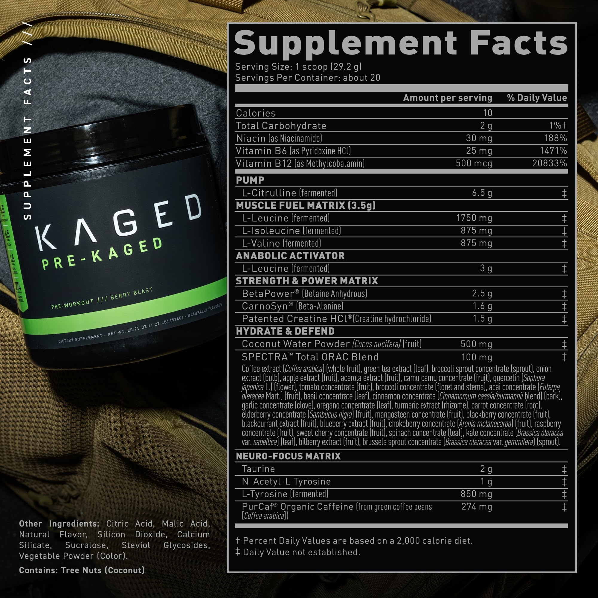 Kaged Original Pre Workout Powder | Berry Blast | Pre-Kaged | Formulated with Creatine KagedAu supplements