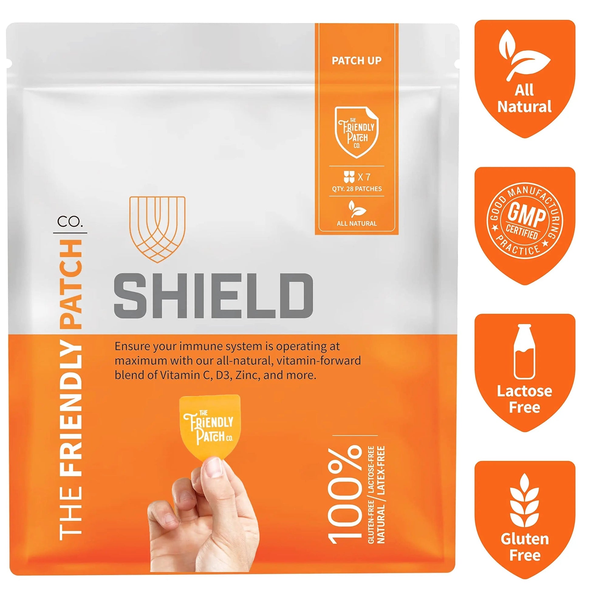 The Friendly Patch Shield Immunity Support Patch | Wearable Immune Boosters for Adults with Vitamin D3, C and Zinc The Friendly Patch CO.Au supplements