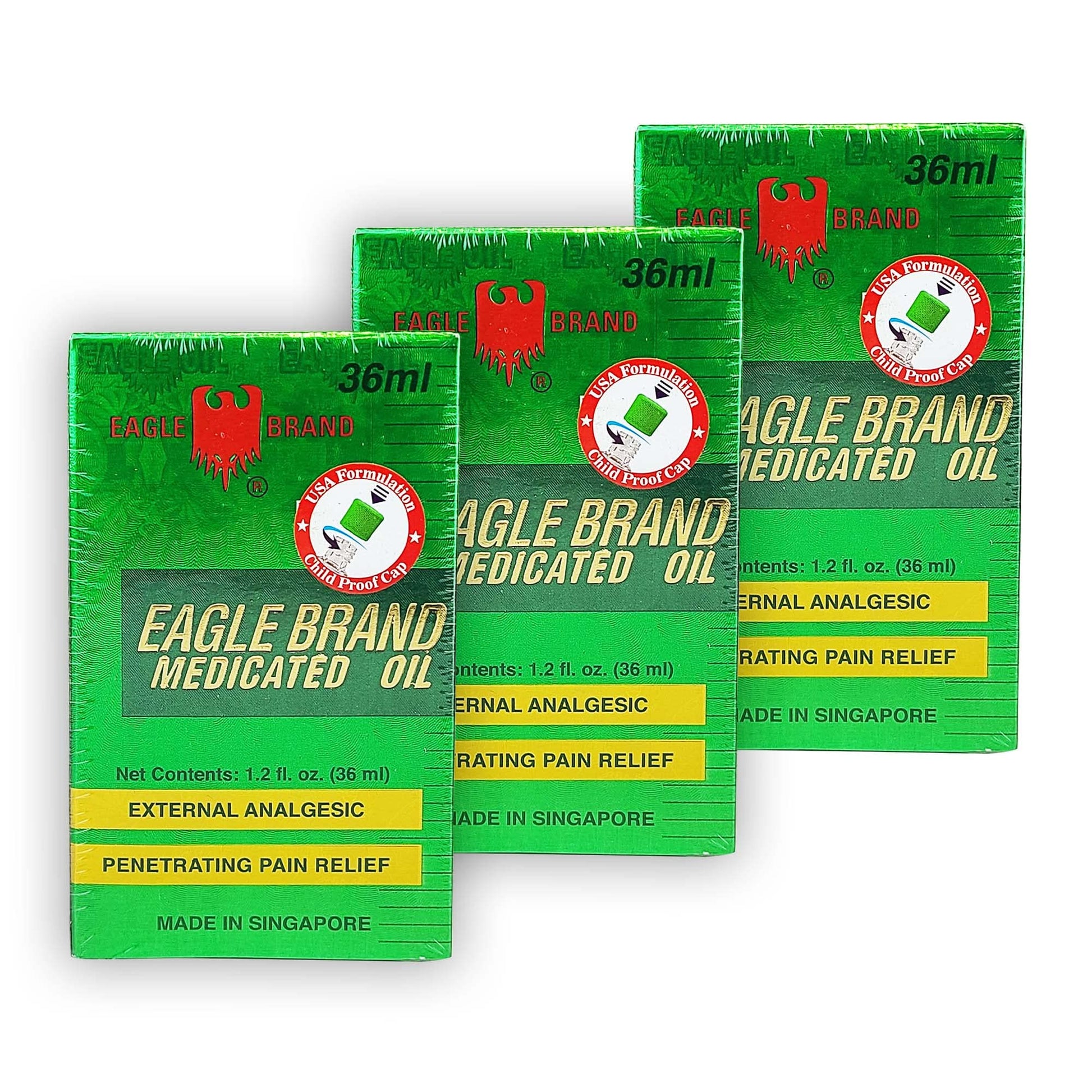 Eagle Brand Medicated Green Oil 36mL 1.2 fl oz Large Pack of 3 Eagle BrandAu supplements