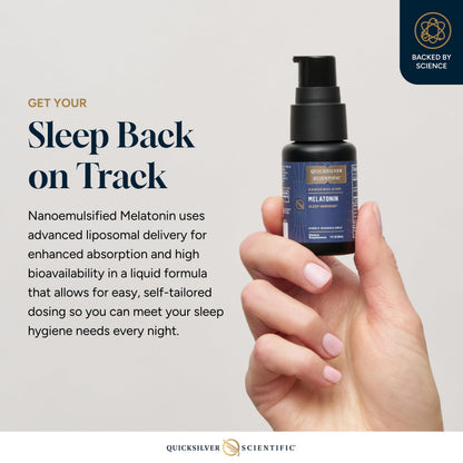 Quicksilver Scientific Liposomal Melatonin - Bedtime, Jet Lag & Immune Support Liquid for Adults - Efficient, Superior Absorption 1mg to Minimize Morning Drowsiness (30 ml) Quicksilver ScientificUS supplements