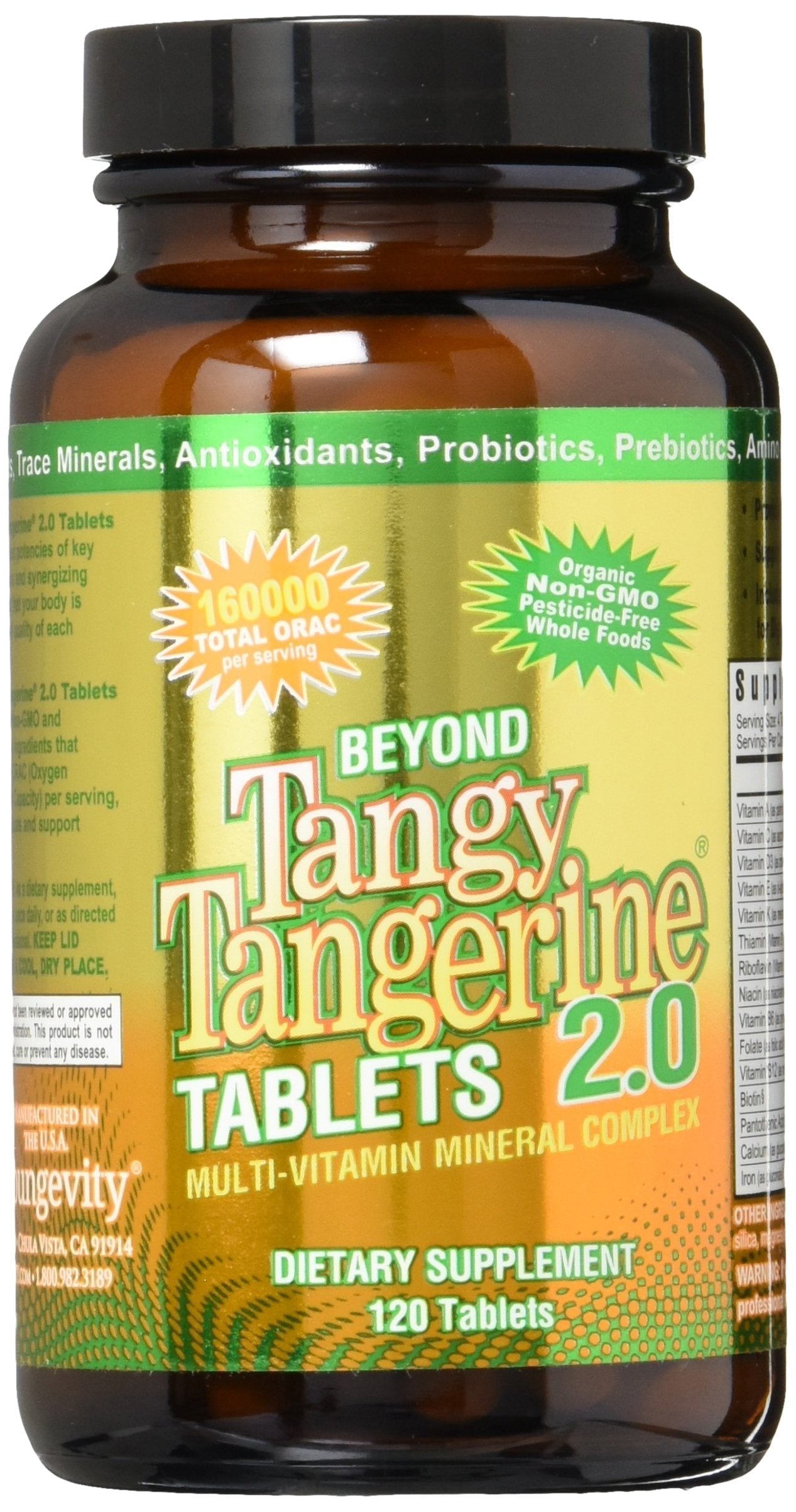 Youngevity Beyond Tangy Tangerine 2.0 Multi-Vitamin & Mineral Complex - Made with Natural & Whole Foods | 160,000 ORAC | 120 Tablets | 1 Bottle YoungevityAu supplements