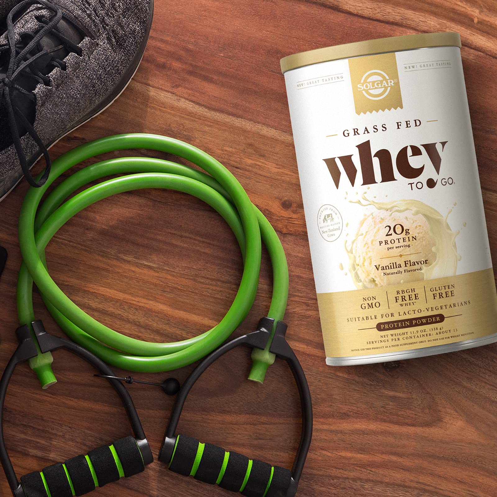 Solgar Whey To Go Natural Vanilla Flavour Protein Powder 340 g - Grass-Fed Whey from New Zealand Cows SOLGARAu supplements
