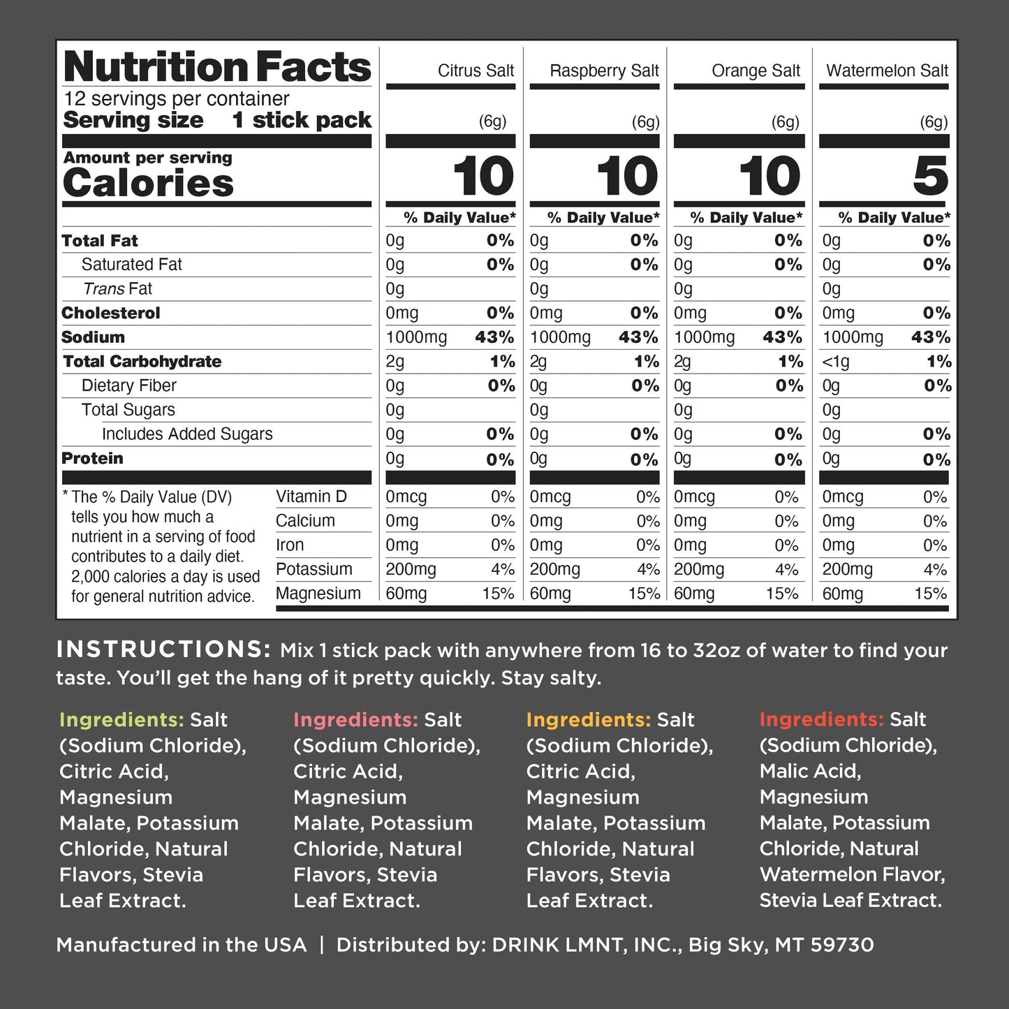 LMNT Zero Sugar Electrolytes - Variety Pack | Drink Mix | 12-Count Drink LMNTUS supplements