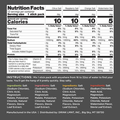 LMNT Zero Sugar Electrolytes - Variety Pack | Drink Mix | 12-Count Drink LMNTUS supplements