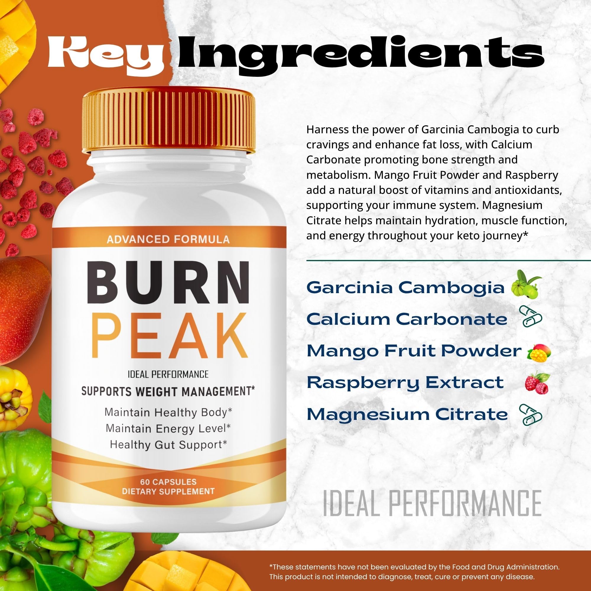 Burn Peak Capsules, Official BurnPeak Supplement Pills - Maximum Strength, All Natural Keto Capsule to Sustain Active Lifestyle & Fitness Goals, Overall Health Burn Peak Reviews (5 Pack) IDEAL PERFORMANCEAu supplements