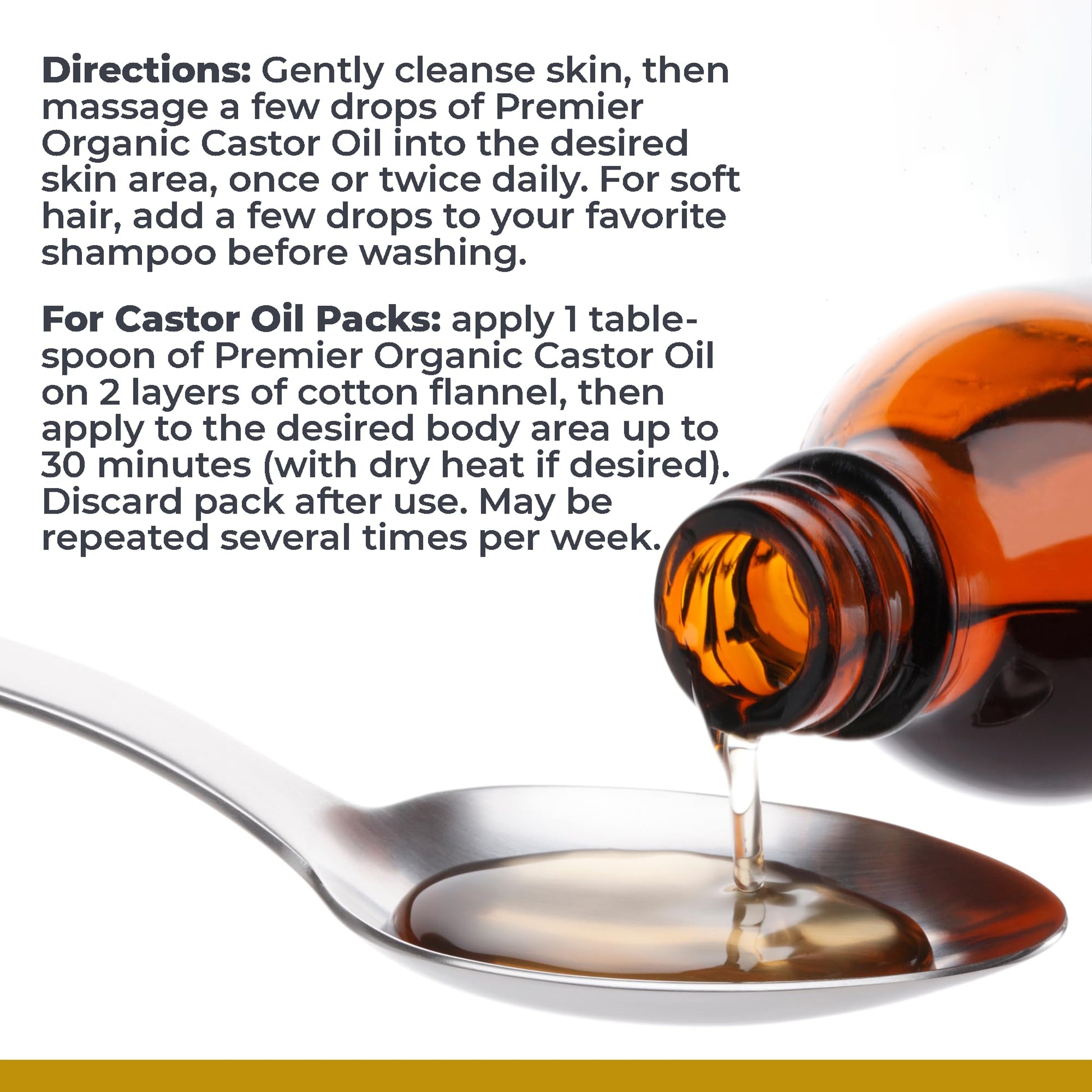 Premier Research Labs Organic Castor Oil for Face - Cold Pressed 100% Pure Castor Oil for Hair Growth, Skin & Body, Hexane Free - 8 Oz Bottle Premier Research LabsAu supplements