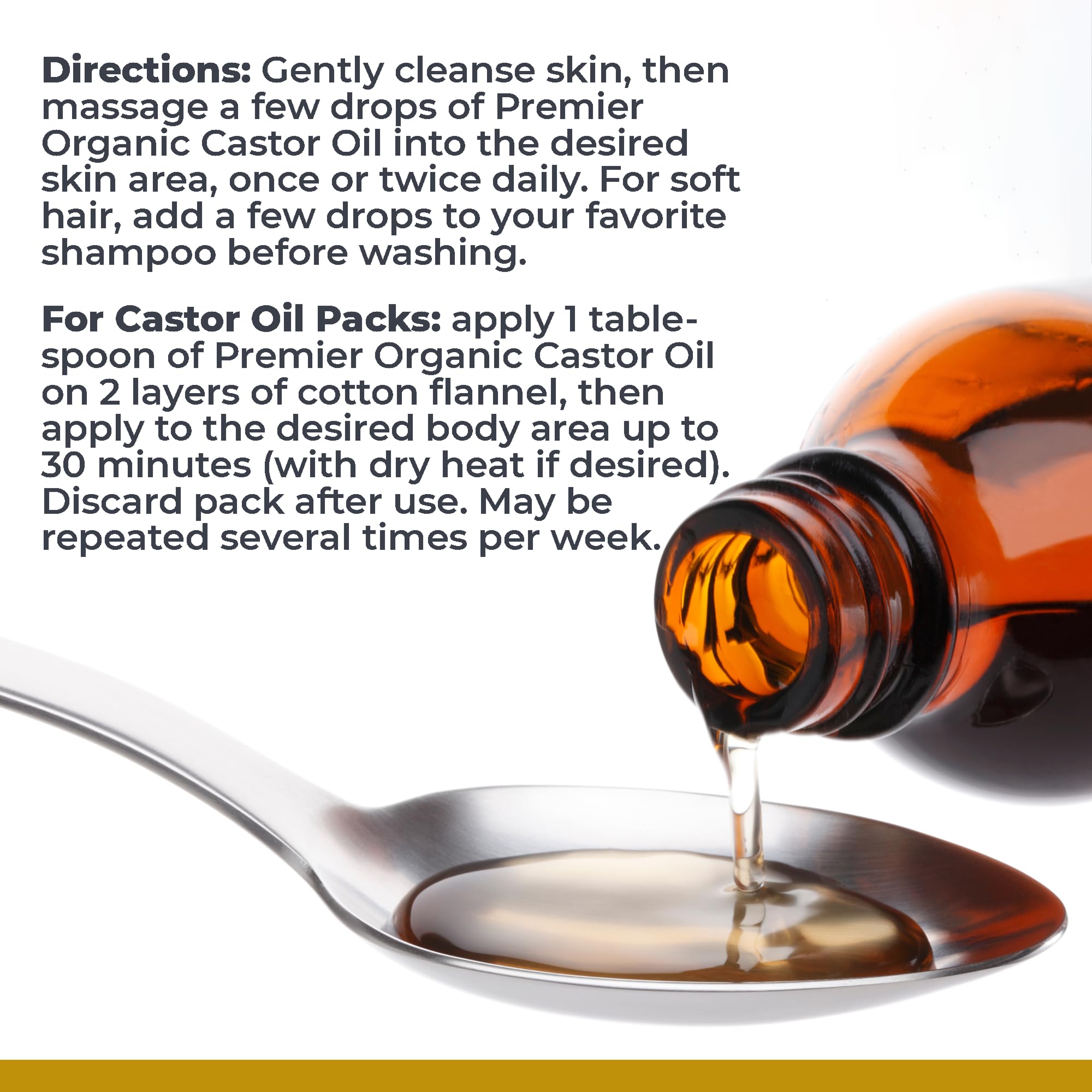 Premier Research Labs Organic Castor Oil for Face - Cold Pressed 100% Pure Castor Oil for Hair Growth, Skin & Body, Hexane Free - 8 Oz Bottle Premier Research LabsAu supplements