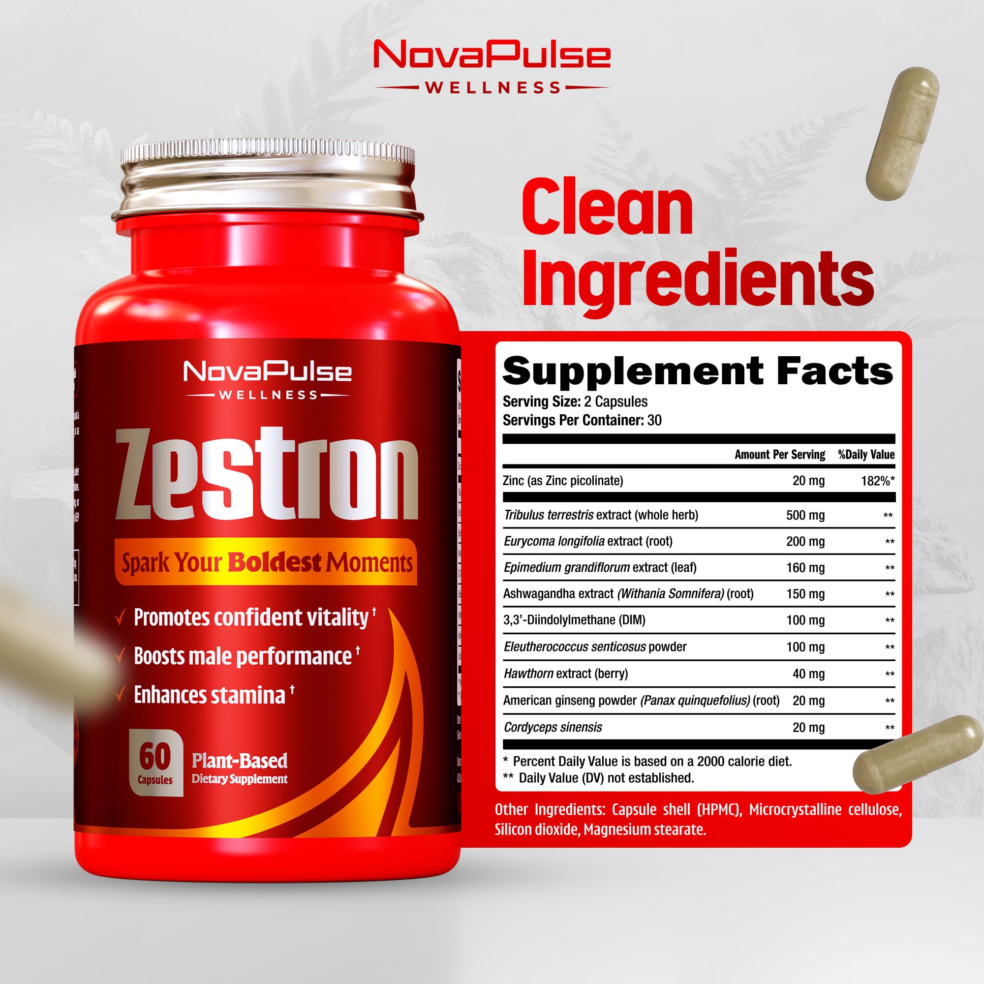 Male Enhancing Supplement Fast Acting Enlargement Pills for Men - Enhanced Size, Drive, Blood Flow, Libido, Testosterone Booster, Strength, Endurance - Boost Performance & Confidence - 60 Capsules NovaPulse WellnessAu supplements