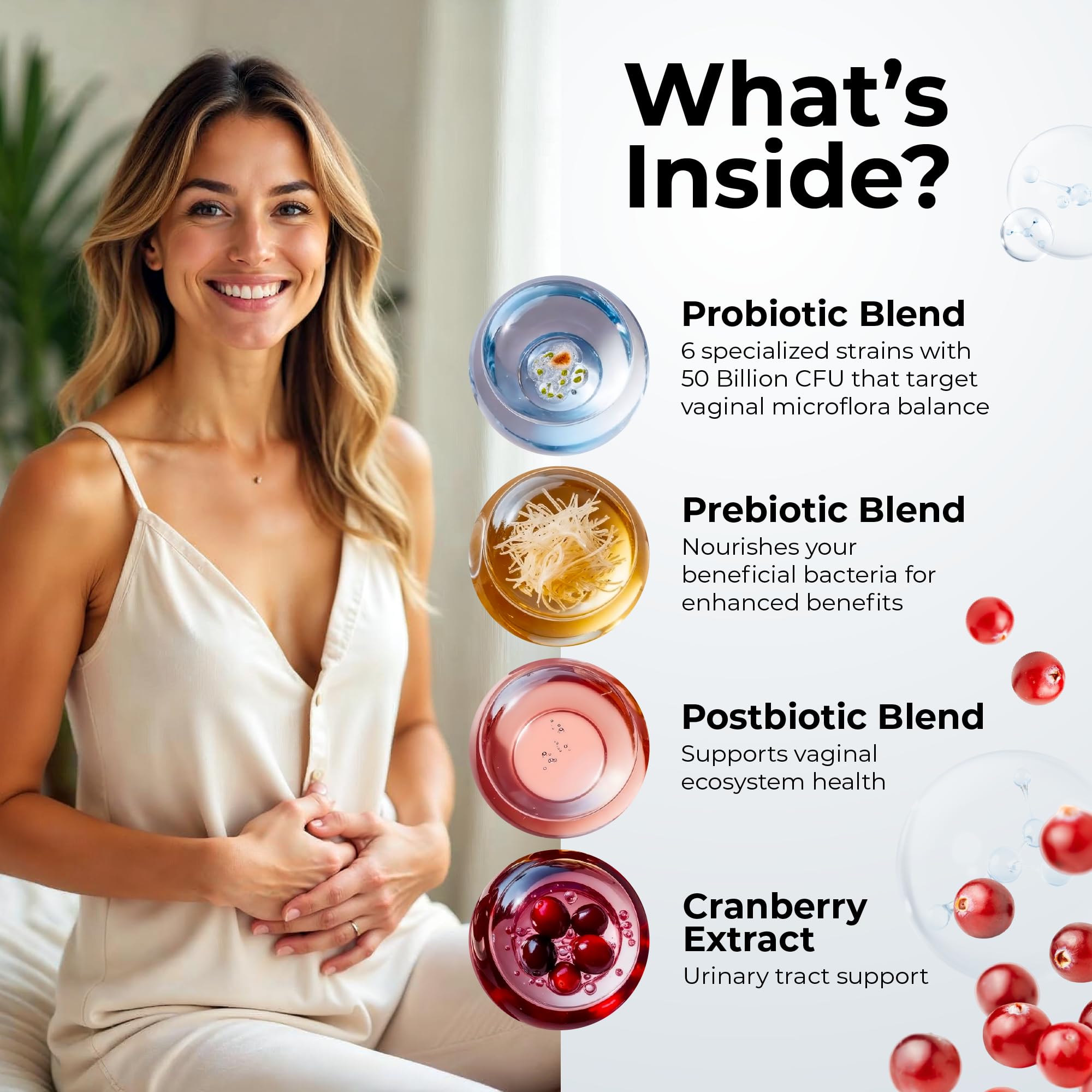 Women’s Probiotic for Vaginal Health | 50 Billion CFU with Probiotics, Prebiotic, Postbiotics & Cranberry for pH Balance, UTI Support, Yeast, Gut Health, Odor, Dryness & Feminine Comfort PharmaSuppsAu supplements